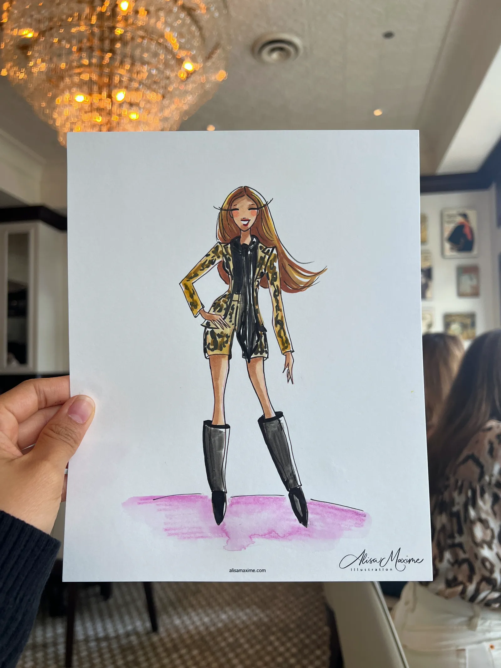 Live fashion sketch 7 from Luncheon Sketching at Toulouse Cafe and Bar, Houston