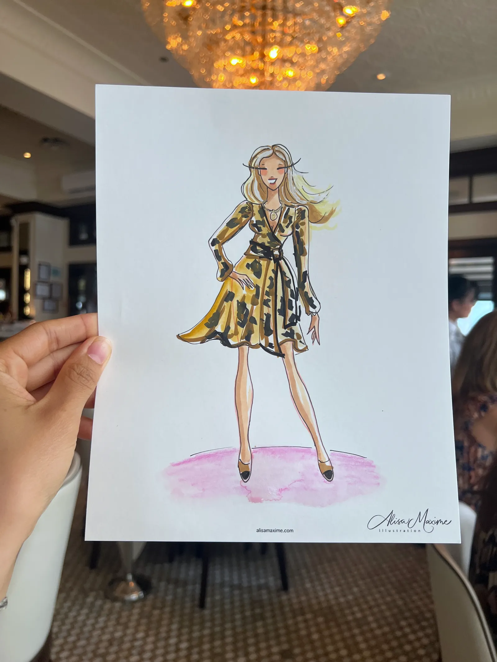 Live fashion sketch 5 from Luncheon Sketching at Toulouse Cafe and Bar, Houston