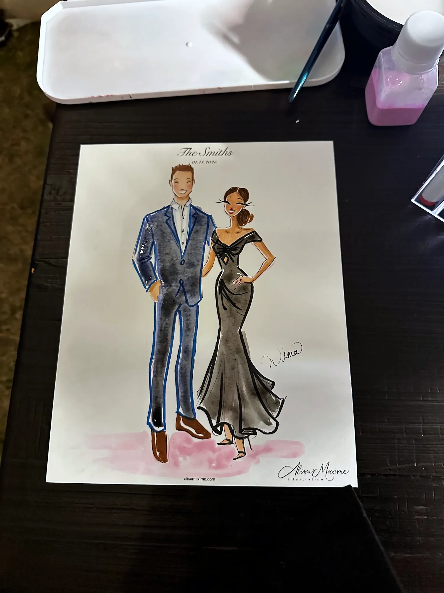 Live fashion sketch 9 from Elegant Wedding Celebration at Commodore Perry Estate, Austin