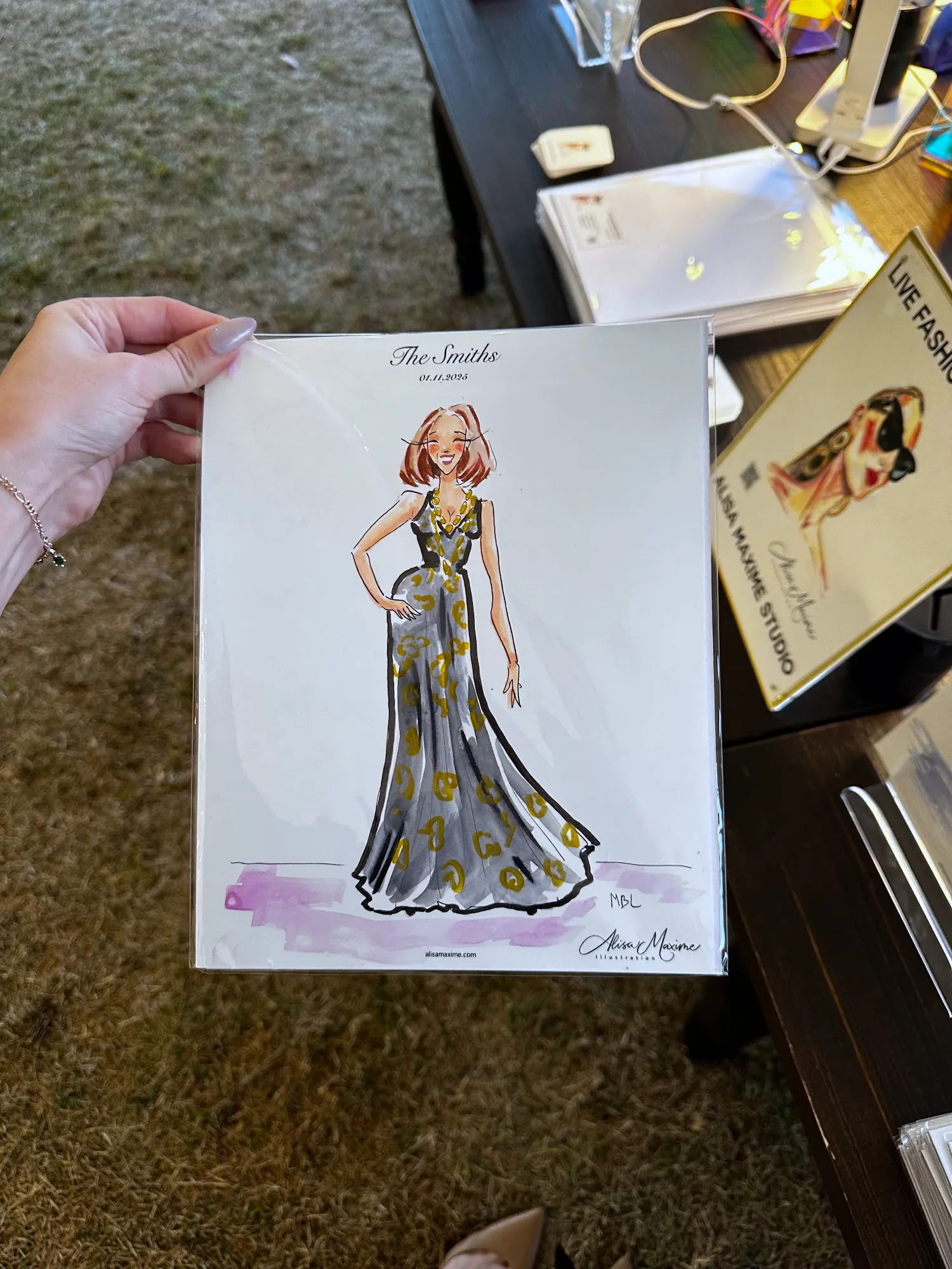 Live fashion sketch 3 from Elegant Wedding Celebration at Commodore Perry Estate, Austin