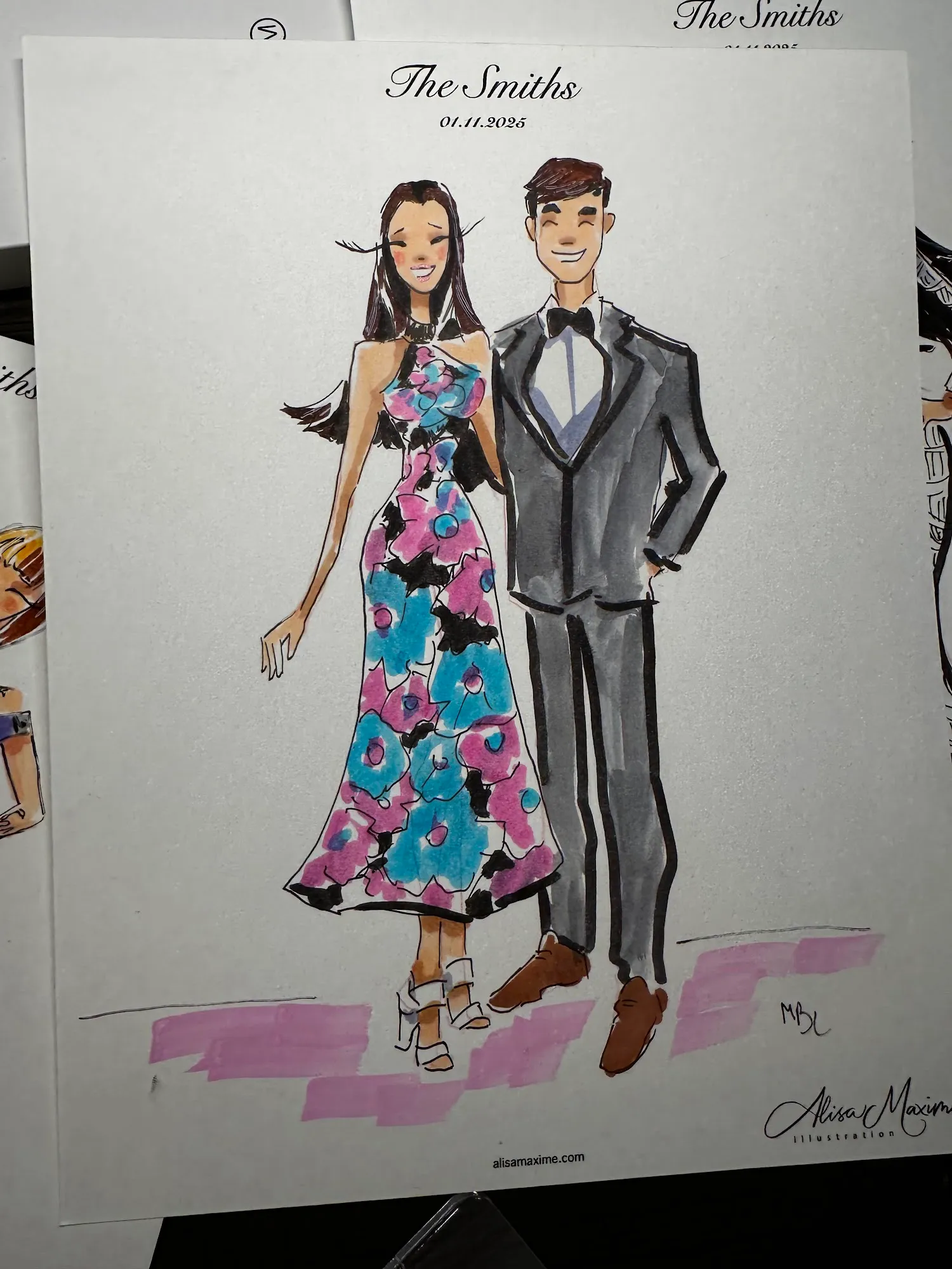 Live sketch from Elegant Wedding Celebration at Commodore Perry Estate, Austin