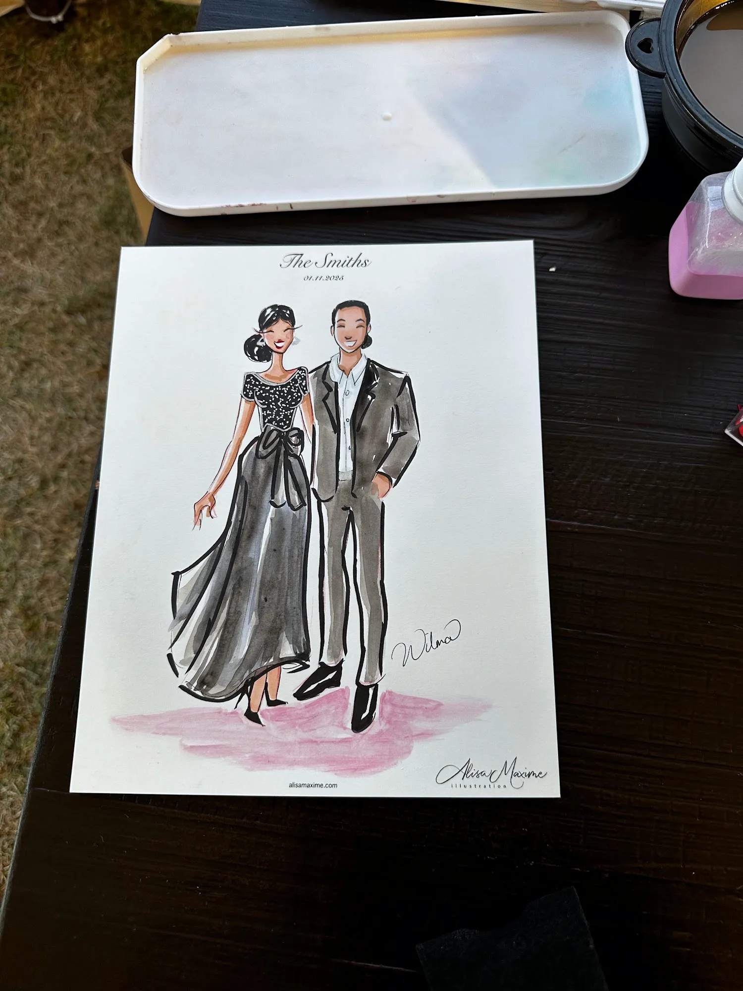 Live fashion sketch 6 from Elegant Wedding Celebration at Commodore Perry Estate, Austin