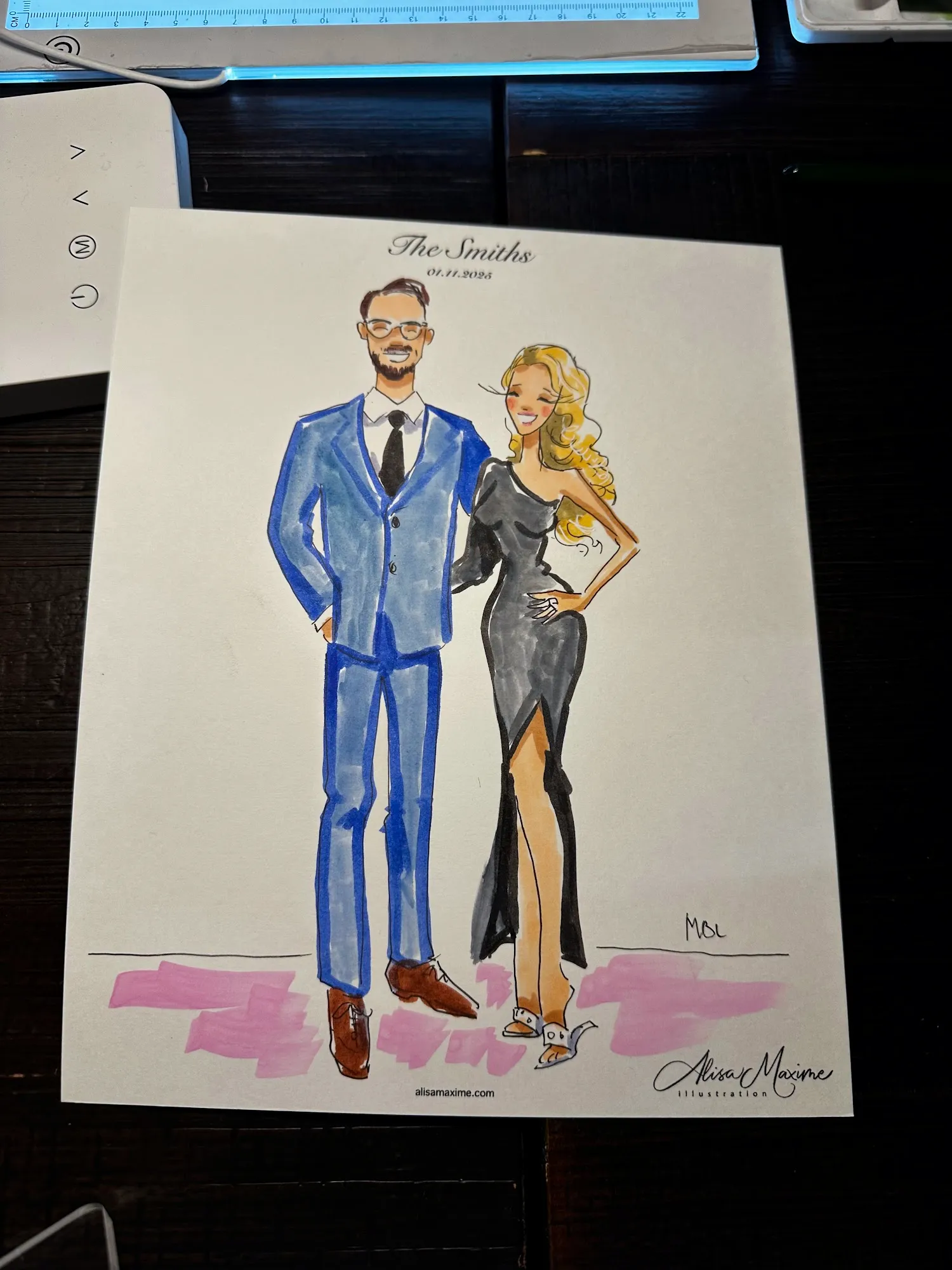 Live fashion sketch 15 from Elegant Wedding Celebration at Commodore Perry Estate, Austin