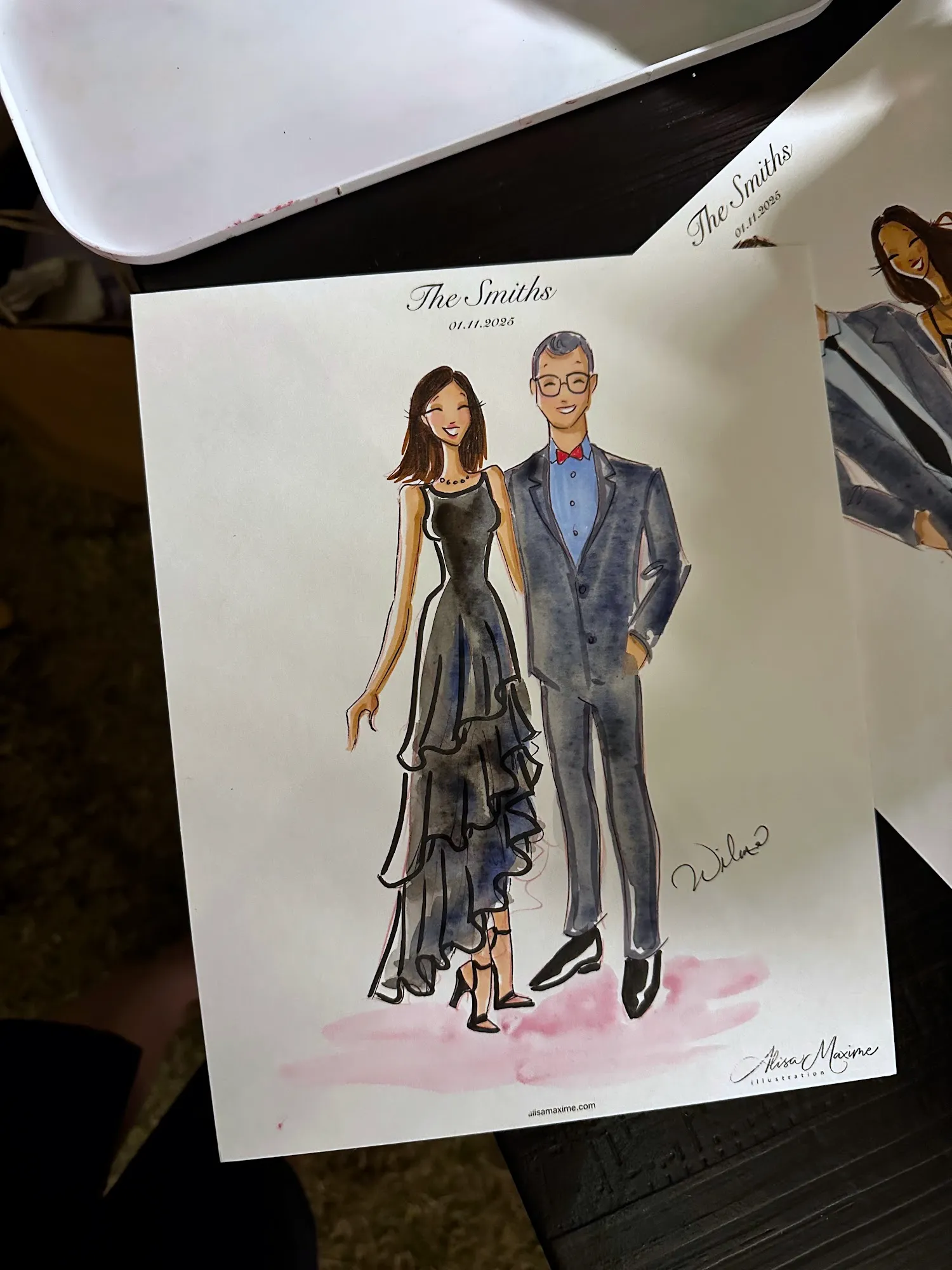 Live fashion sketch 14 from Elegant Wedding Celebration at Commodore Perry Estate, Austin