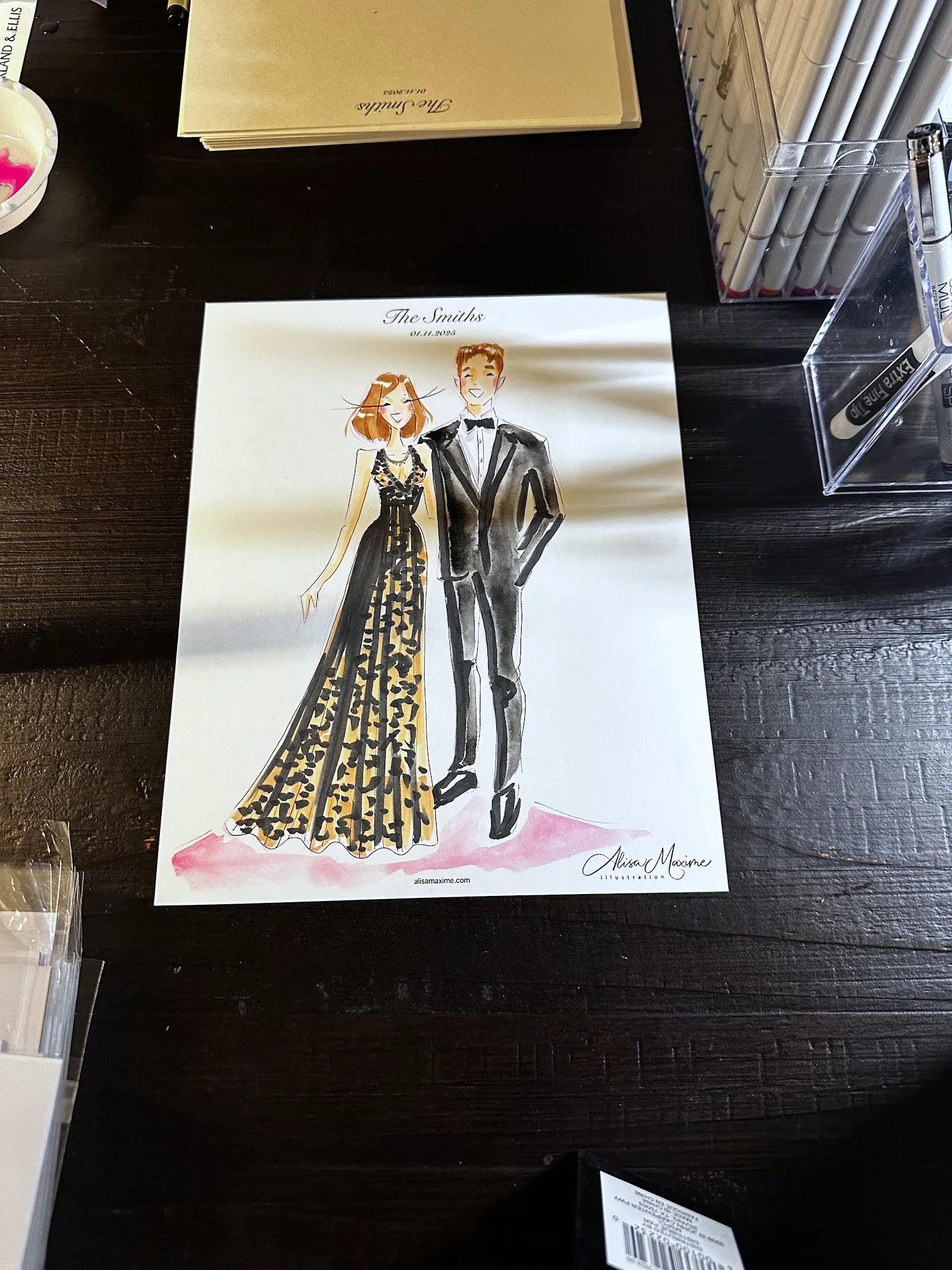 Live fashion sketch 10 from Elegant Wedding Celebration at Commodore Perry Estate, Austin