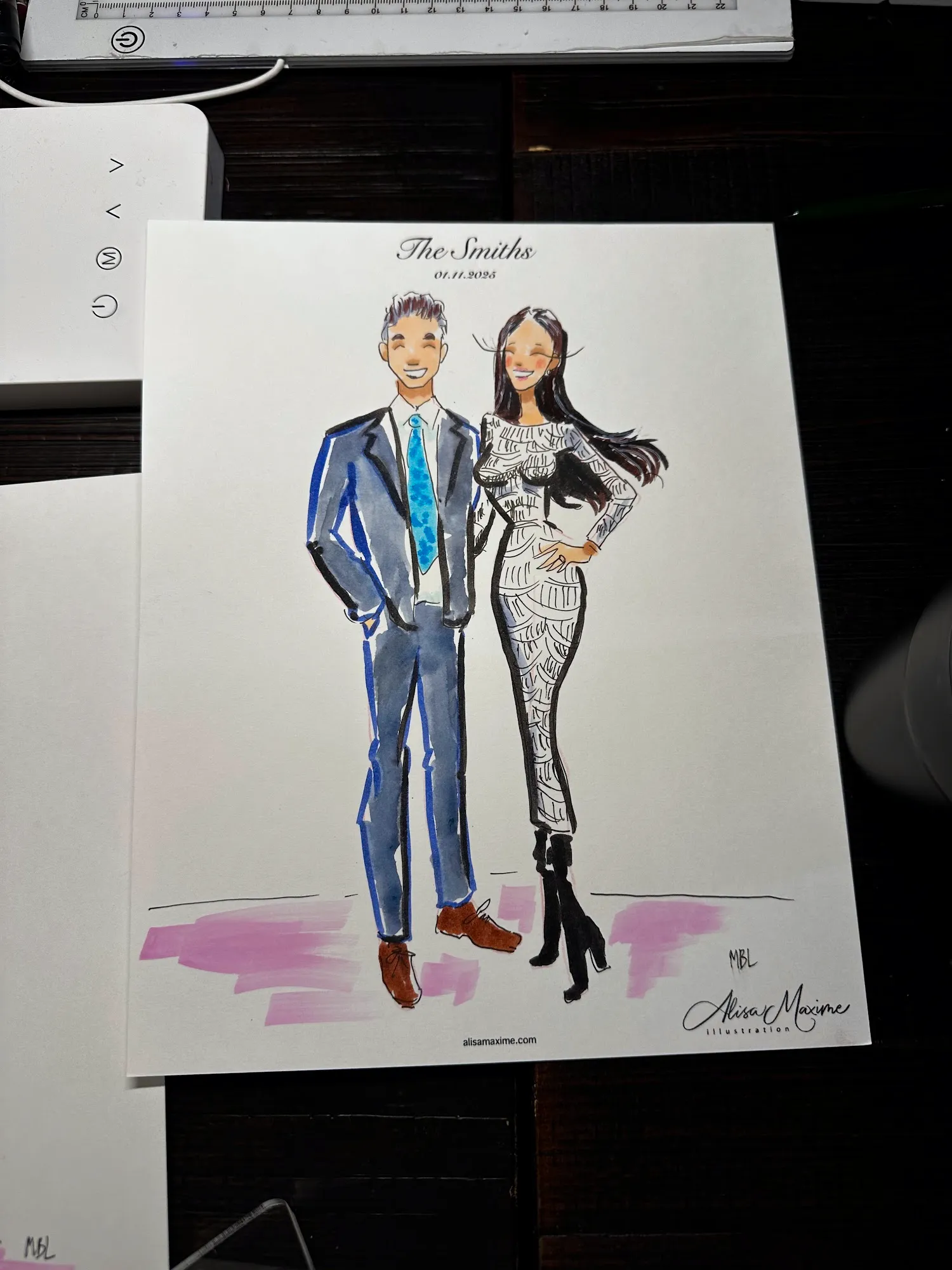Live fashion sketch 11 from Elegant Wedding Celebration at Commodore Perry Estate, Austin