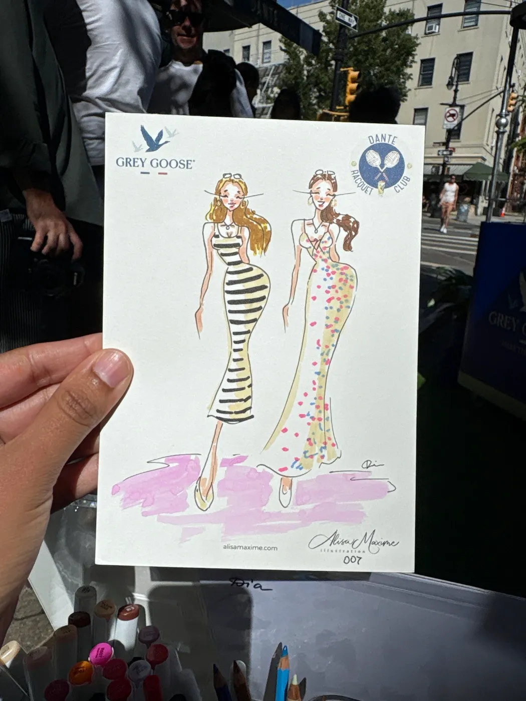 Live fashion sketch 8 from Grey Goose Activation at Dante, West Village