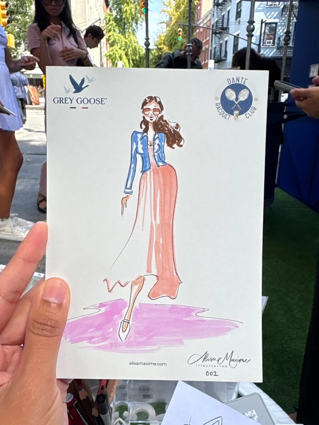 Live fashion sketch 3 from Grey Goose Activation at Dante, West Village