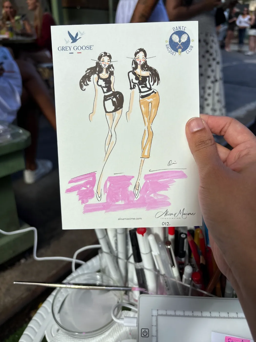 Live fashion sketch 12 from Grey Goose Activation at Dante, West Village