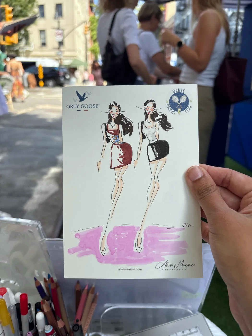 Live fashion sketch 4 from Grey Goose Activation at Dante, West Village