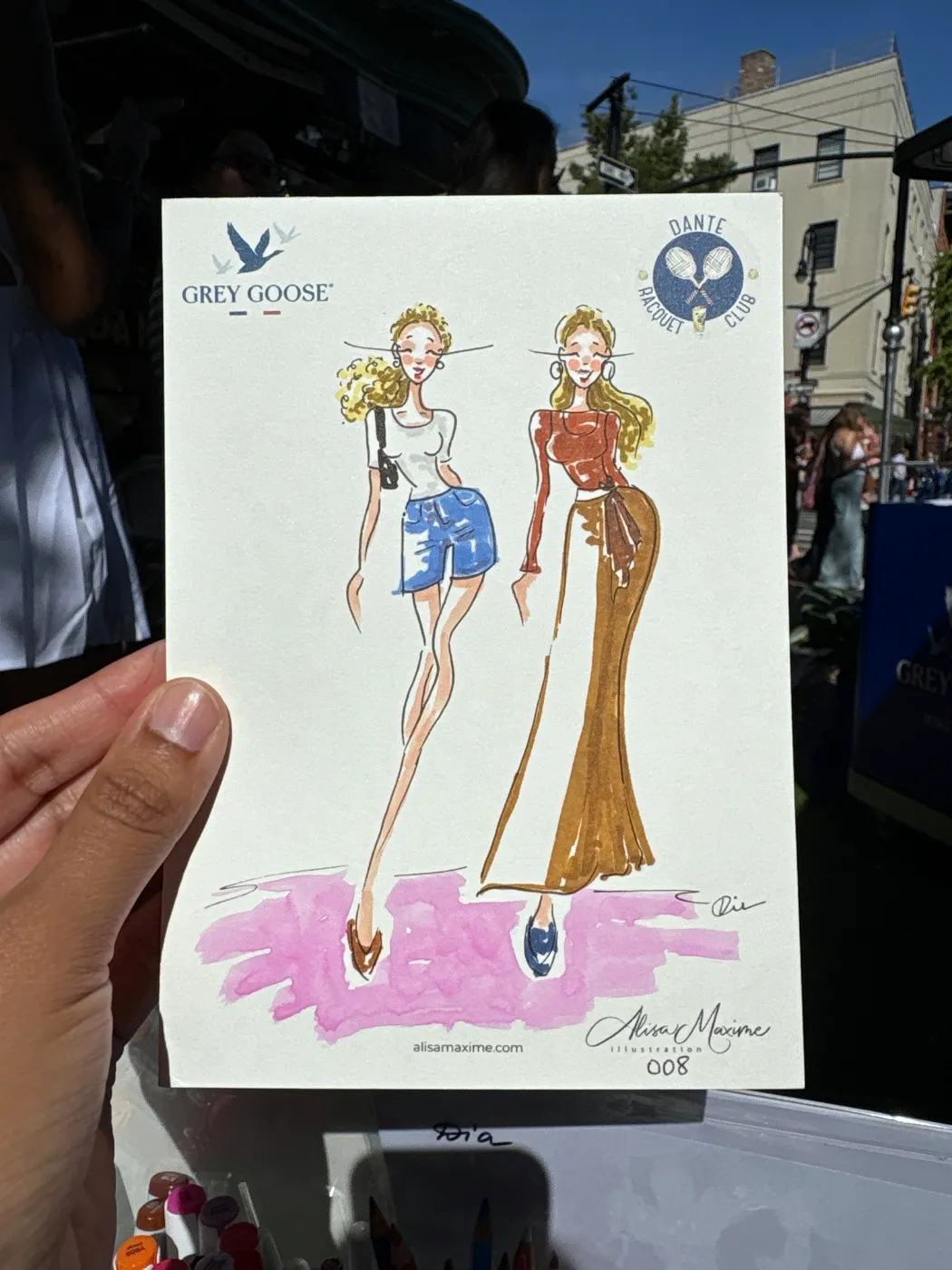 Live fashion sketch 9 from Grey Goose Activation at Dante, West Village
