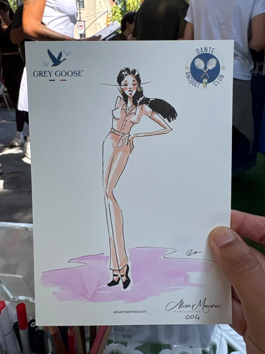 Live fashion sketch 5 from Grey Goose Activation at Dante, West Village
