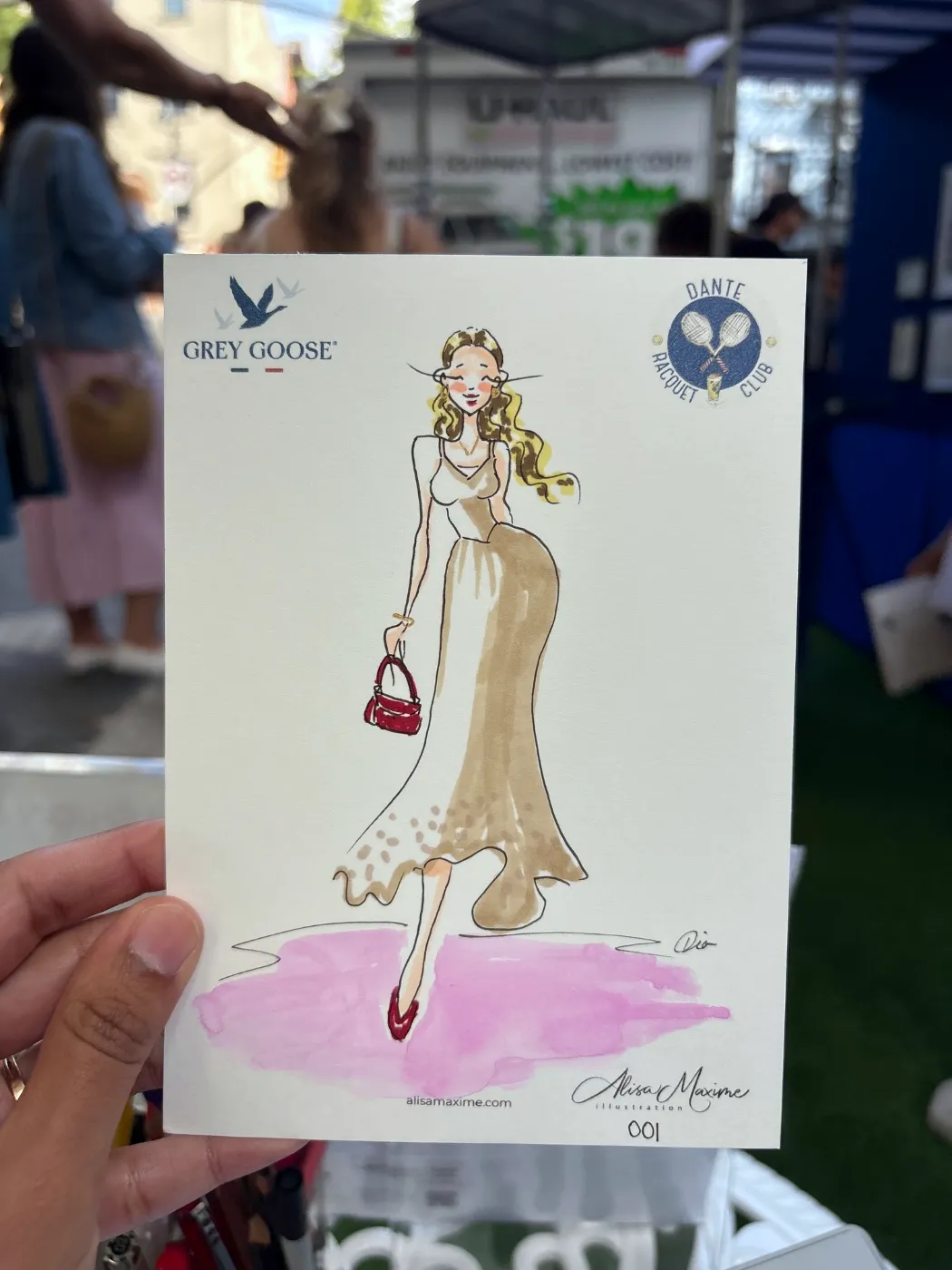 Live fashion sketch 2 from Grey Goose Activation at Dante, West Village