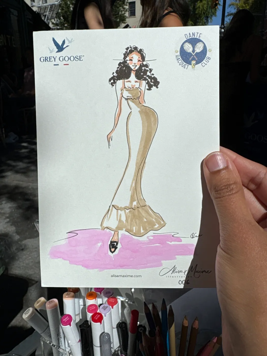 Live fashion sketch 7 from Grey Goose Activation at Dante, West Village