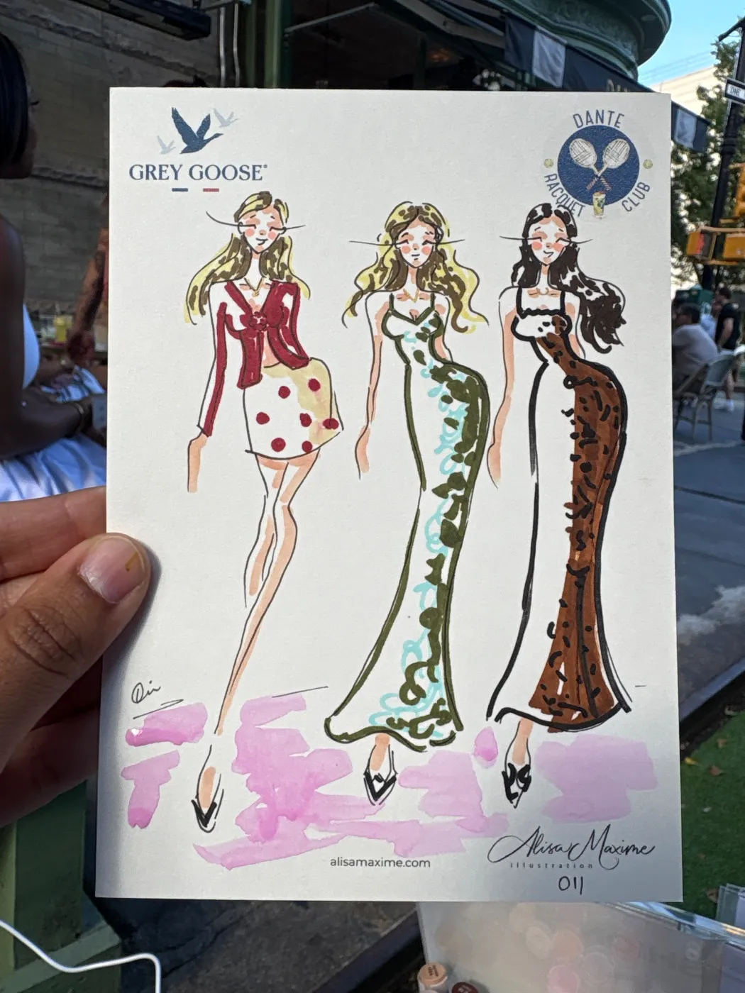 Live sketch from Grey Goose Activation at Dante, West Village