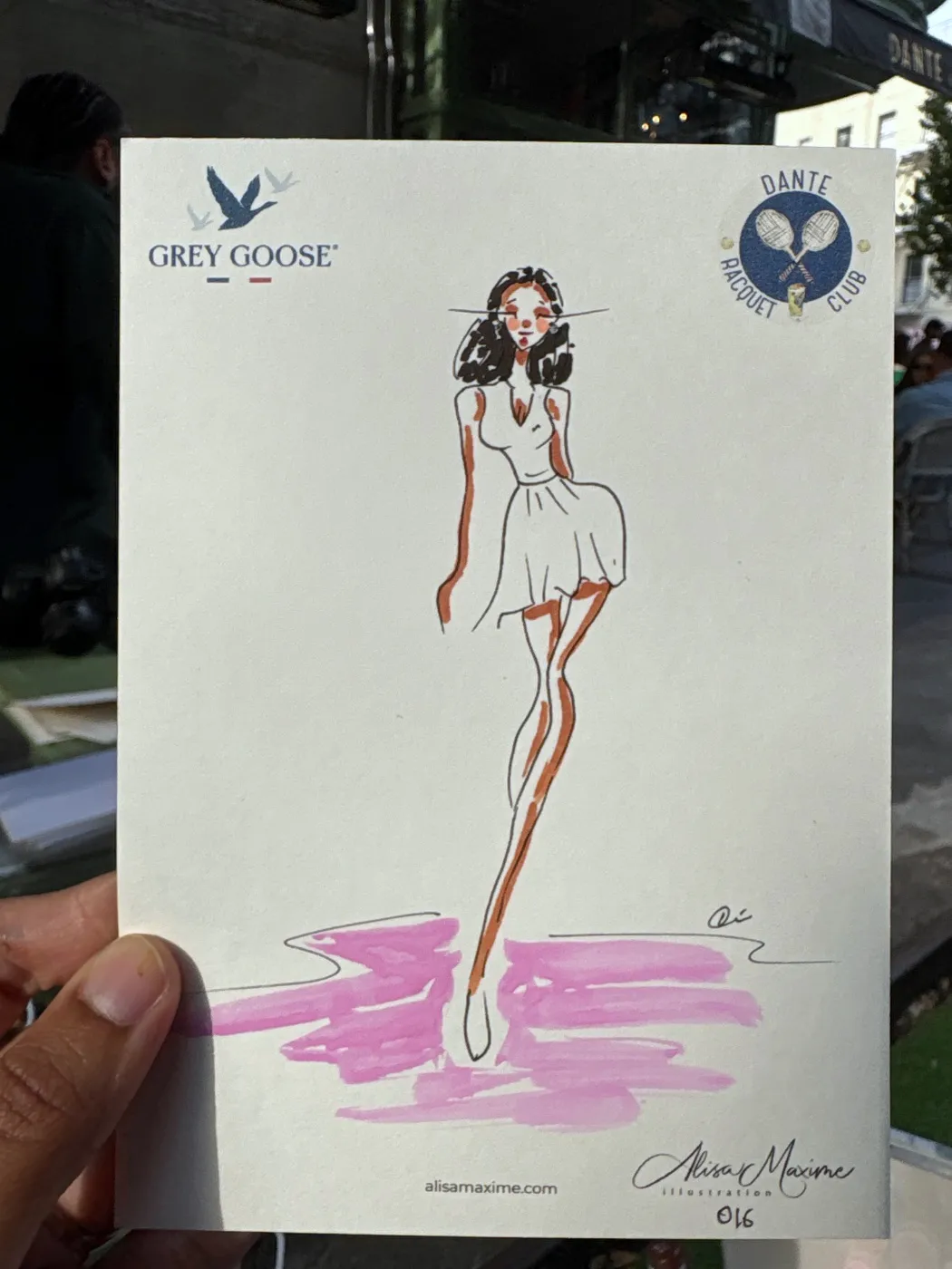 Live fashion sketch 16 from Grey Goose Activation at Dante, West Village
