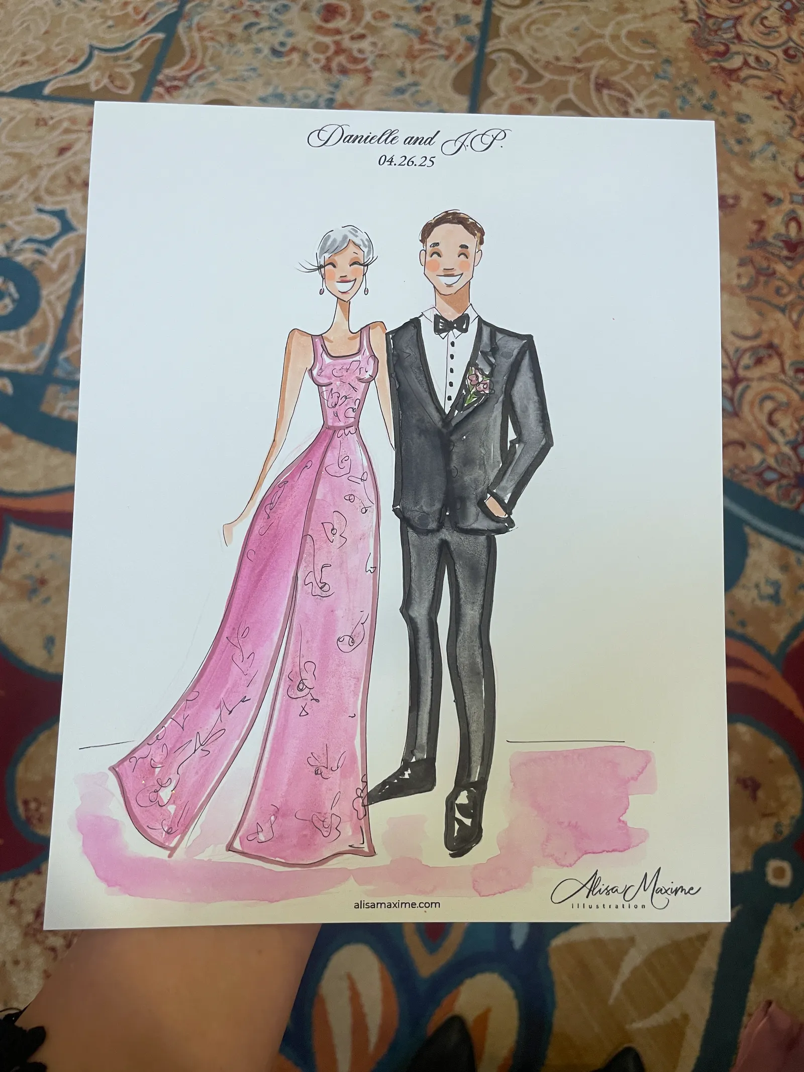 Live fashion sketch 5 from Elegant Wedding Celebration at Rancho Bernardo Inn, San Diego