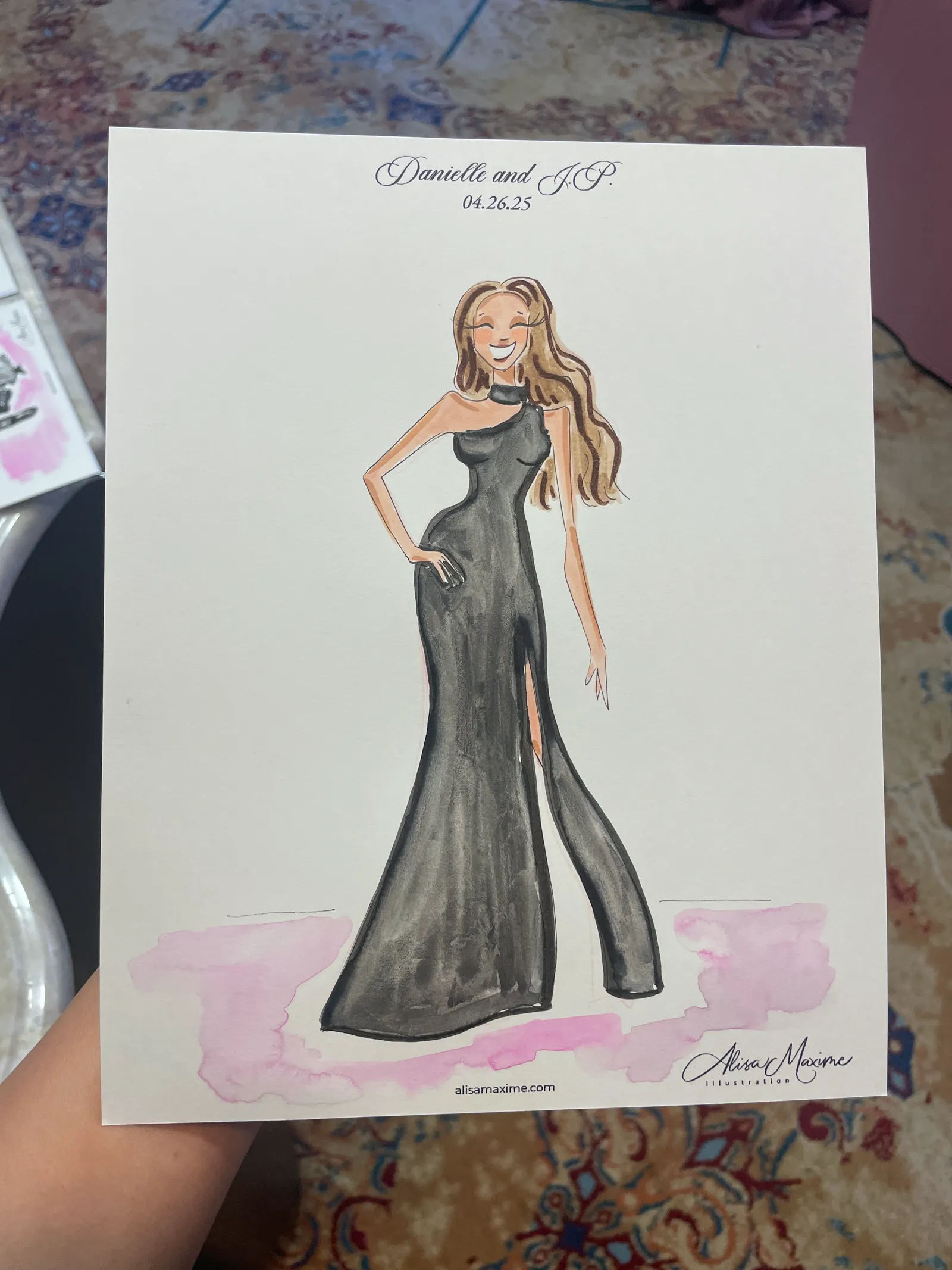 Live fashion sketch 9 from Elegant Wedding Celebration at Rancho Bernardo Inn, San Diego