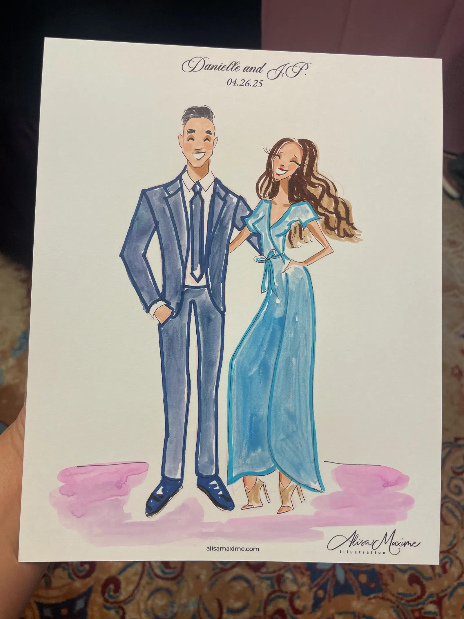 Live fashion sketch 14 from Elegant Wedding Celebration at Rancho Bernardo Inn, San Diego