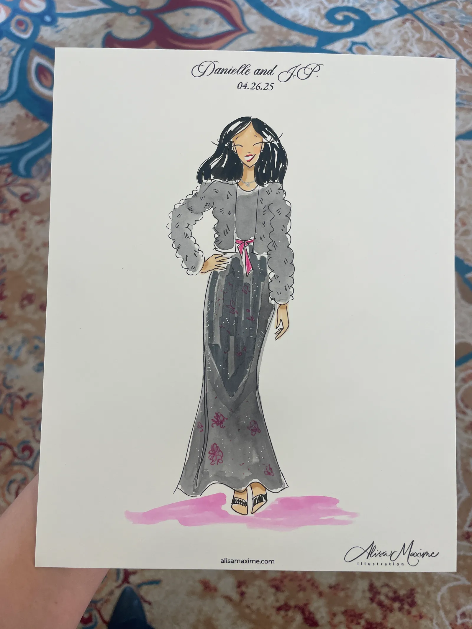 Live sketch from Elegant Wedding Celebration at Rancho Bernardo Inn, San Diego