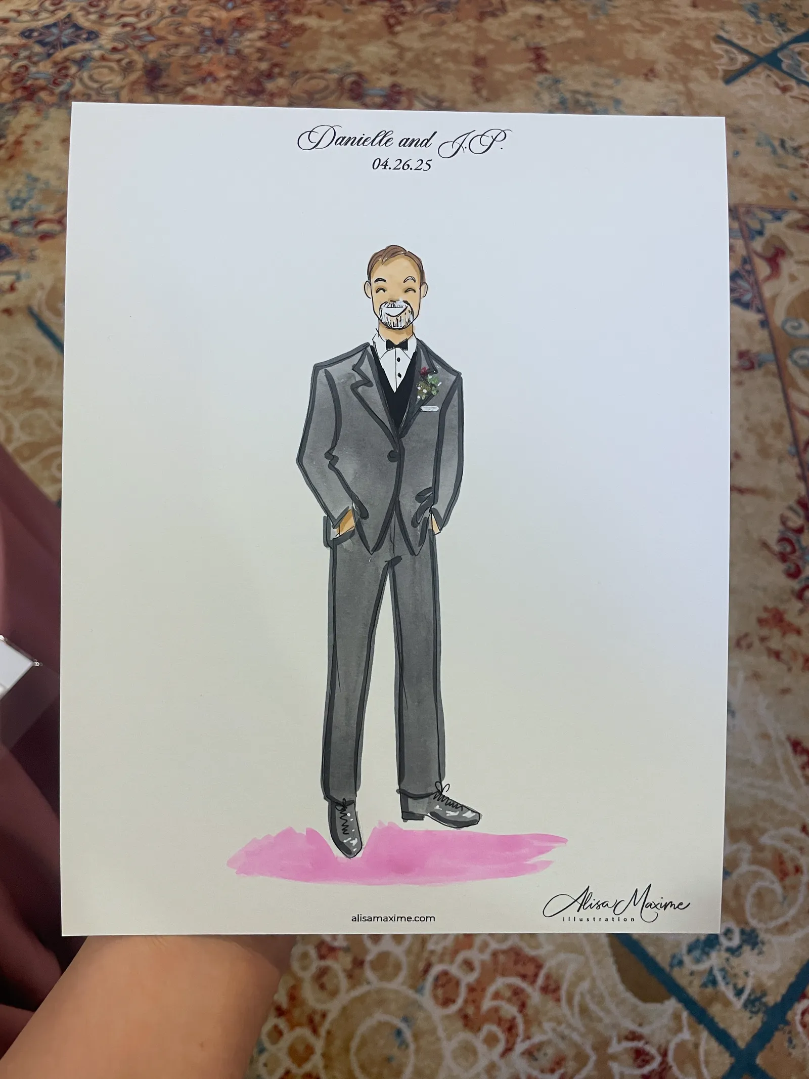 Live fashion sketch 16 from Elegant Wedding Celebration at Rancho Bernardo Inn, San Diego