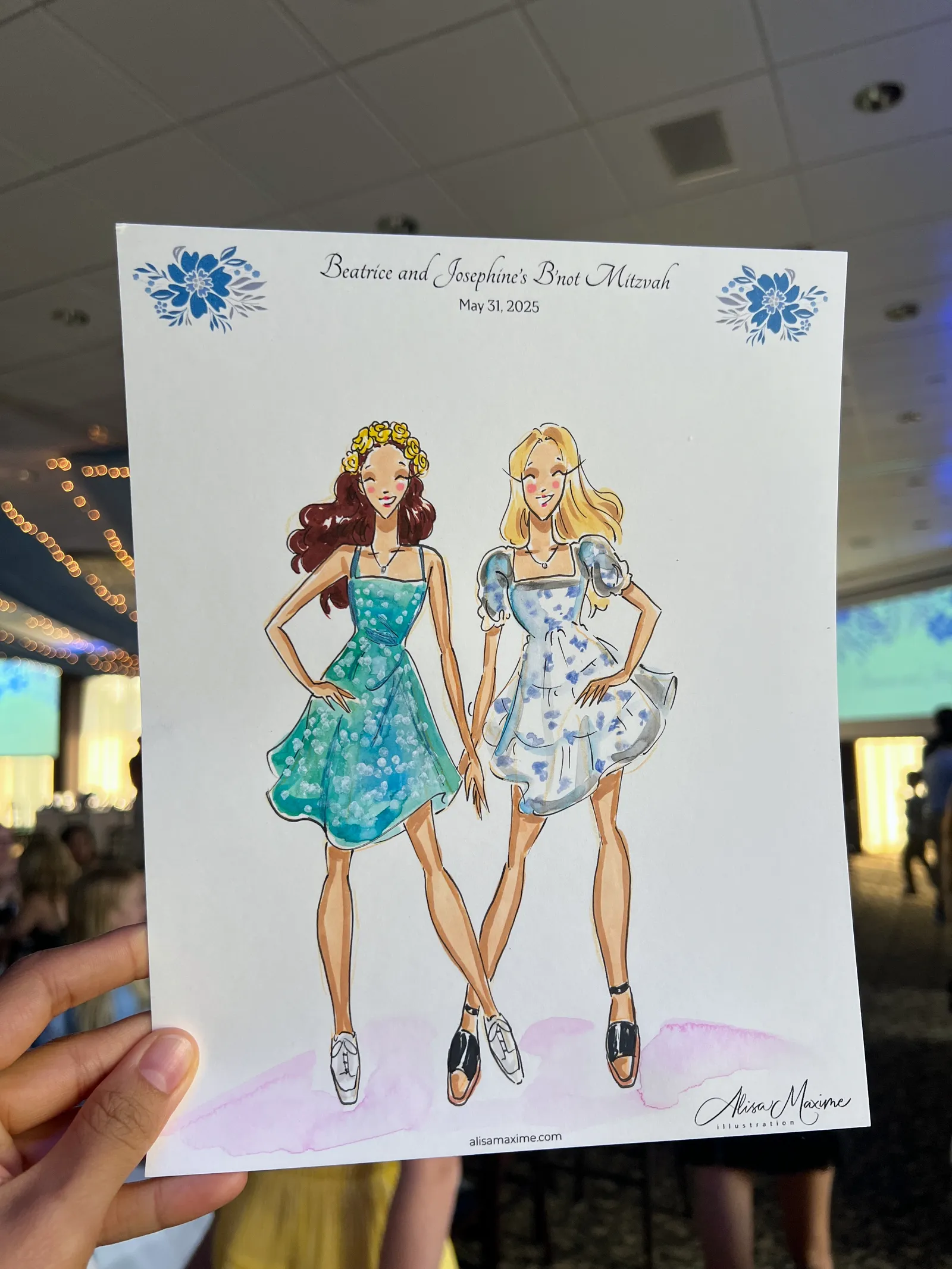 Live fashion sketch 12 from Bat Mitzvah Celebration at BraeBurn Country Club, Houston