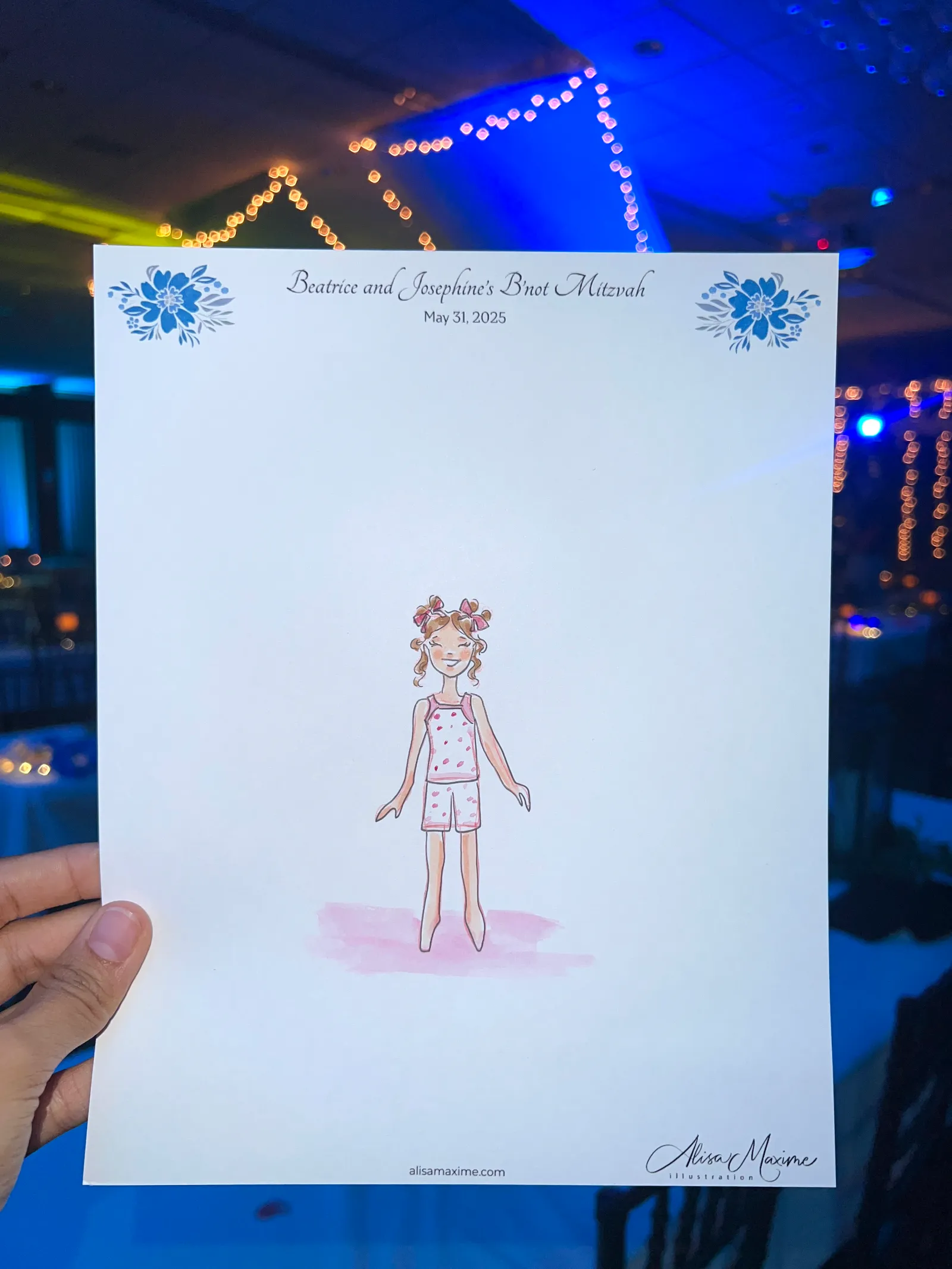 Live fashion sketch 7 from Bat Mitzvah Celebration at BraeBurn Country Club, Houston