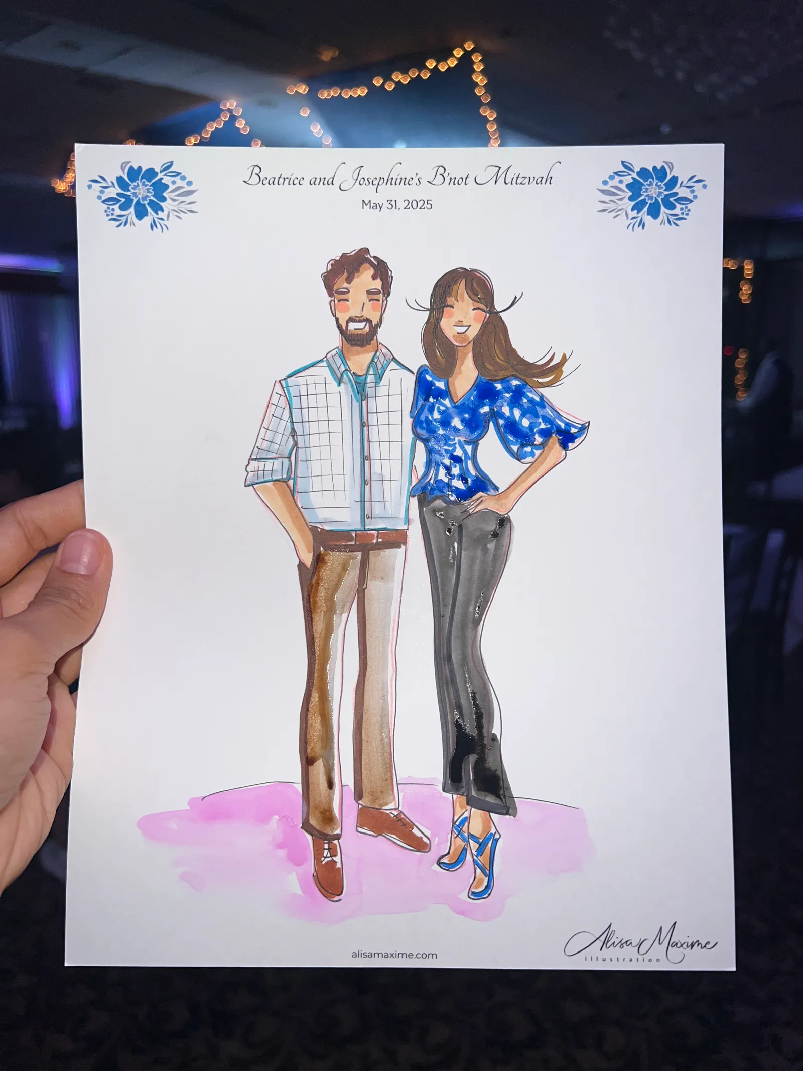 Live fashion sketch 9 from Bat Mitzvah Celebration at BraeBurn Country Club, Houston