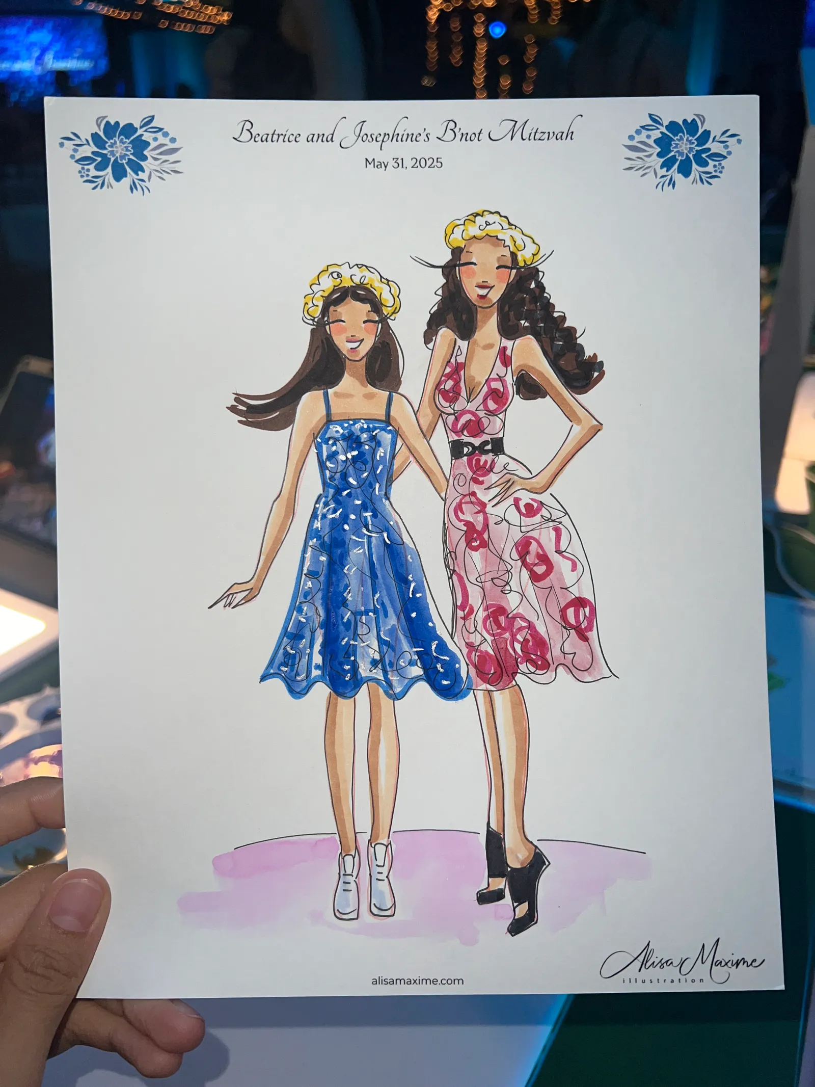 Live fashion sketch 4 from Bat Mitzvah Celebration at BraeBurn Country Club, Houston