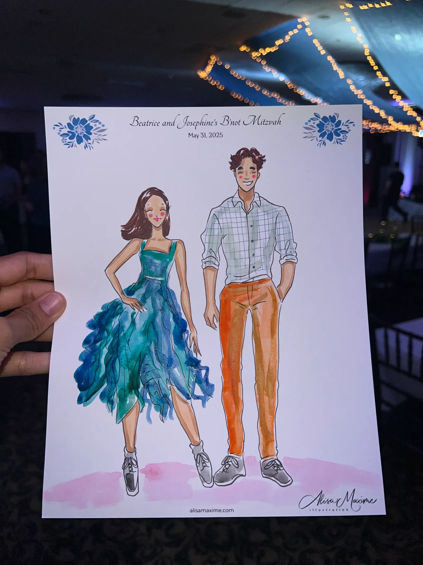 Live fashion sketch 8 from Bat Mitzvah Celebration at BraeBurn Country Club, Houston