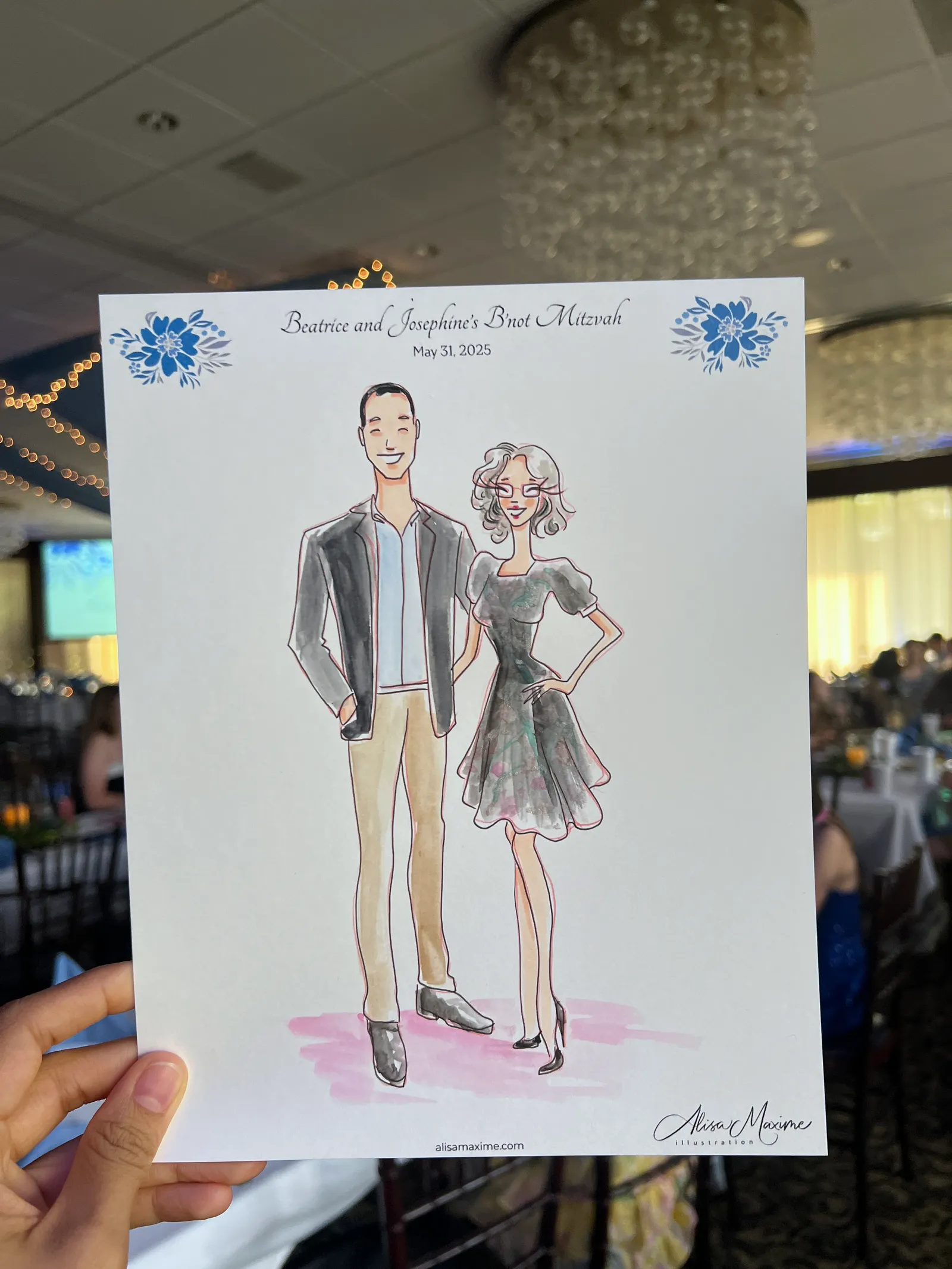 Live fashion sketch 14 from Bat Mitzvah Celebration at BraeBurn Country Club, Houston
