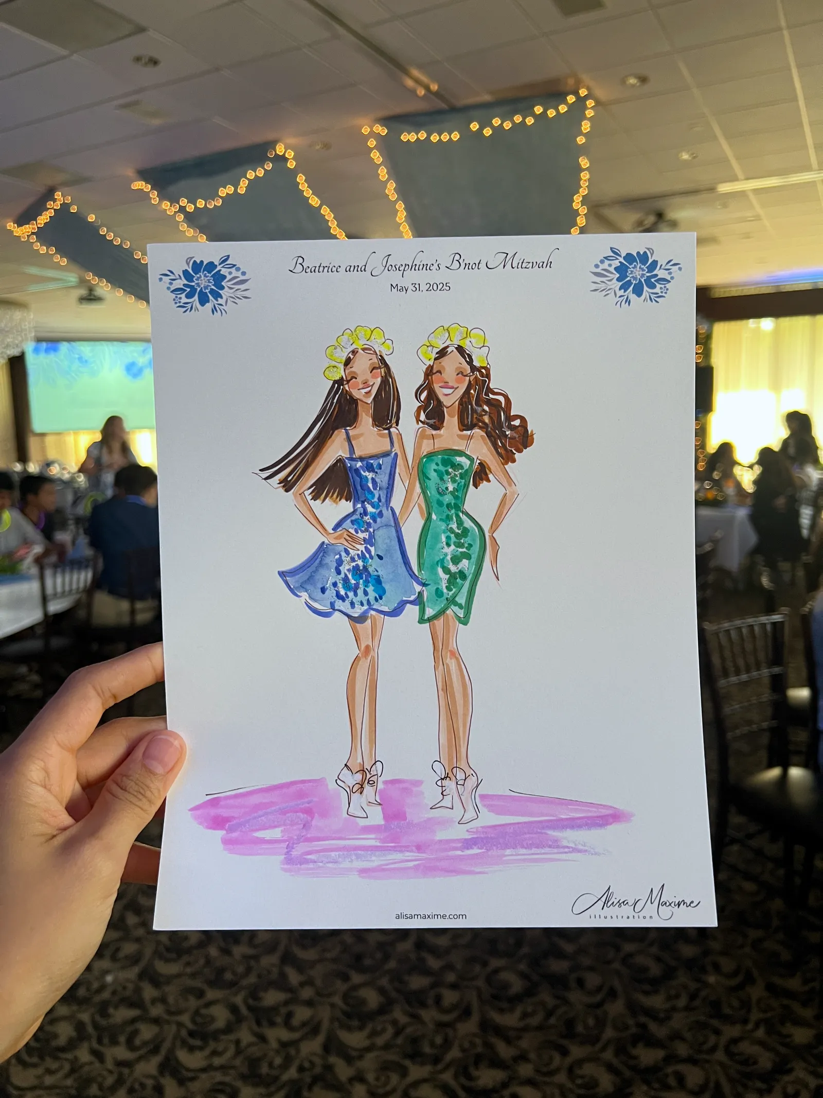 Live fashion sketch 11 from Bat Mitzvah Celebration at BraeBurn Country Club, Houston