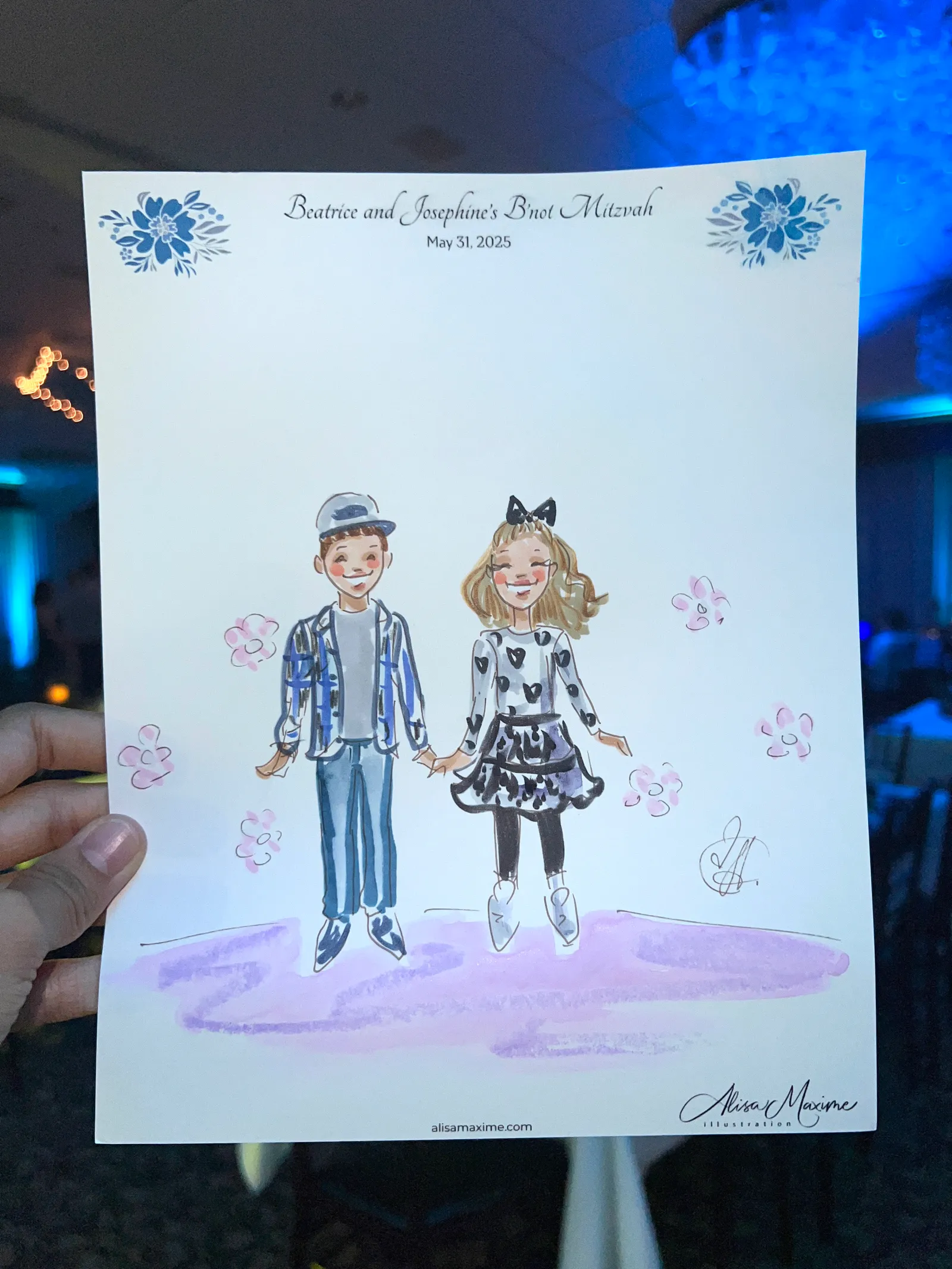 Live fashion sketch 6 from Bat Mitzvah Celebration at BraeBurn Country Club, Houston