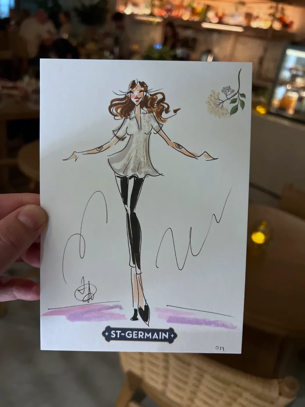 Live fashion sketch 14 from St-Germain Brand Activation in Austin