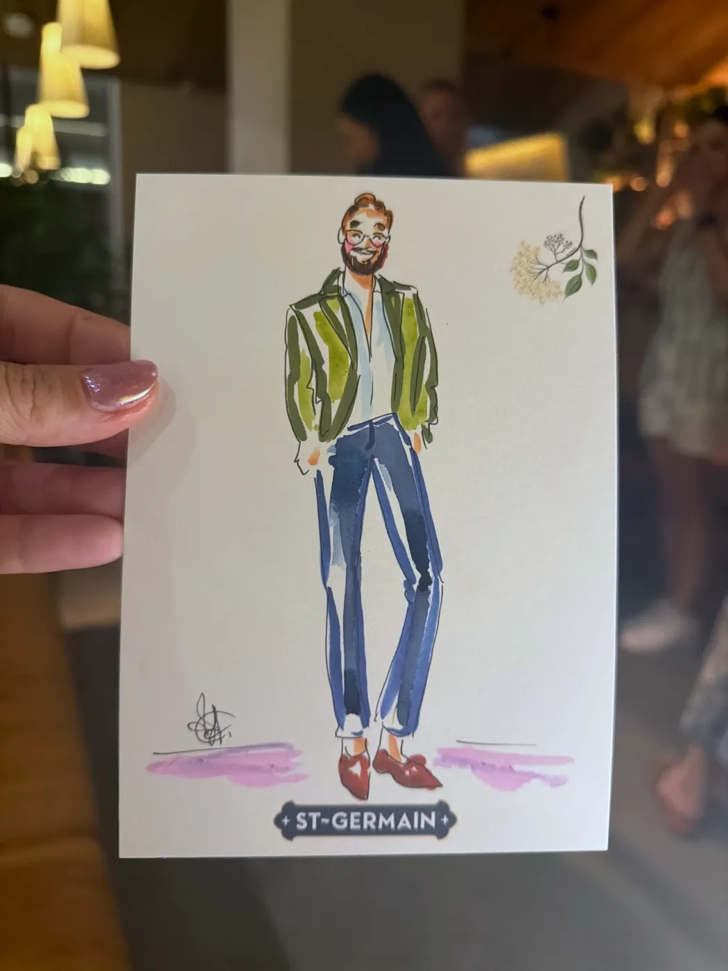 Live fashion sketch 3 from St-Germain Brand Activation in Austin