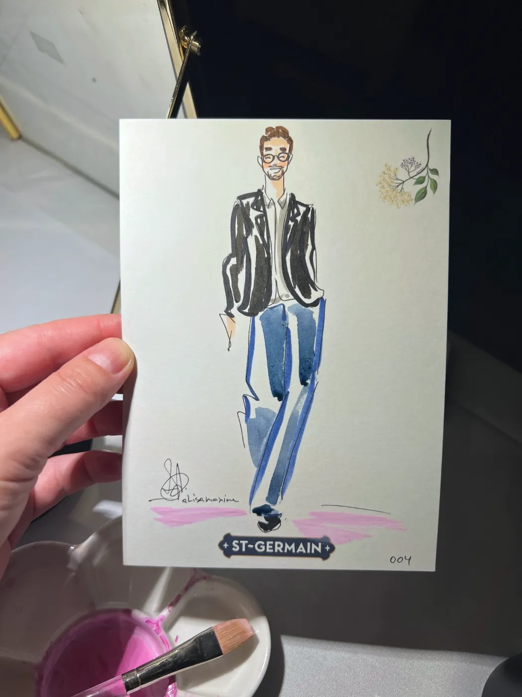 Live fashion sketch 4 from St-Germain Brand Activation in Austin