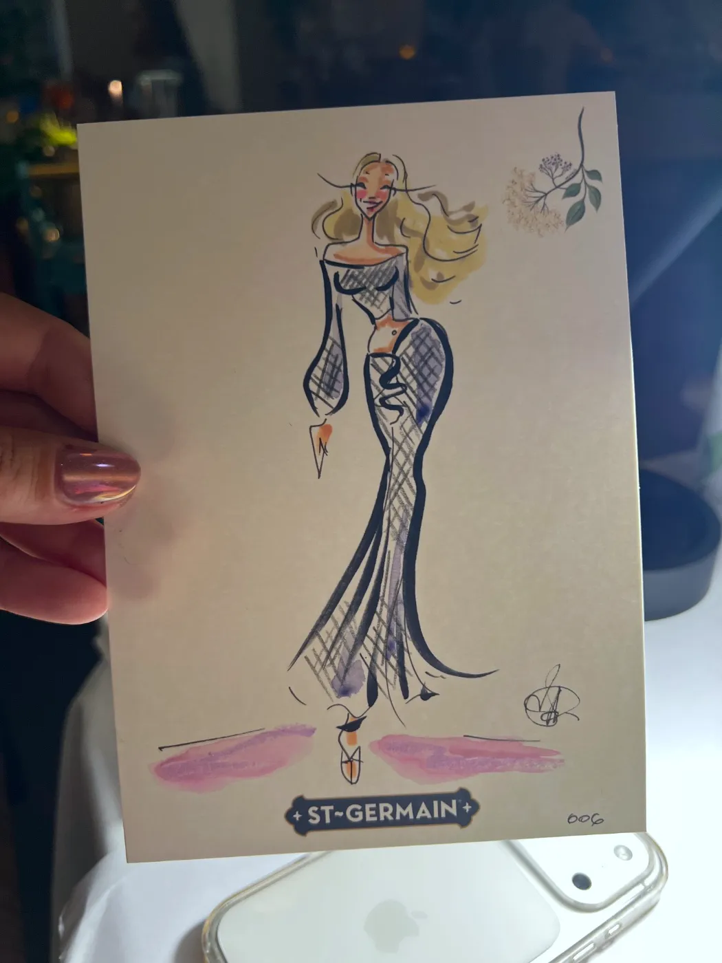 Live fashion sketch 6 from St-Germain Brand Activation in Austin