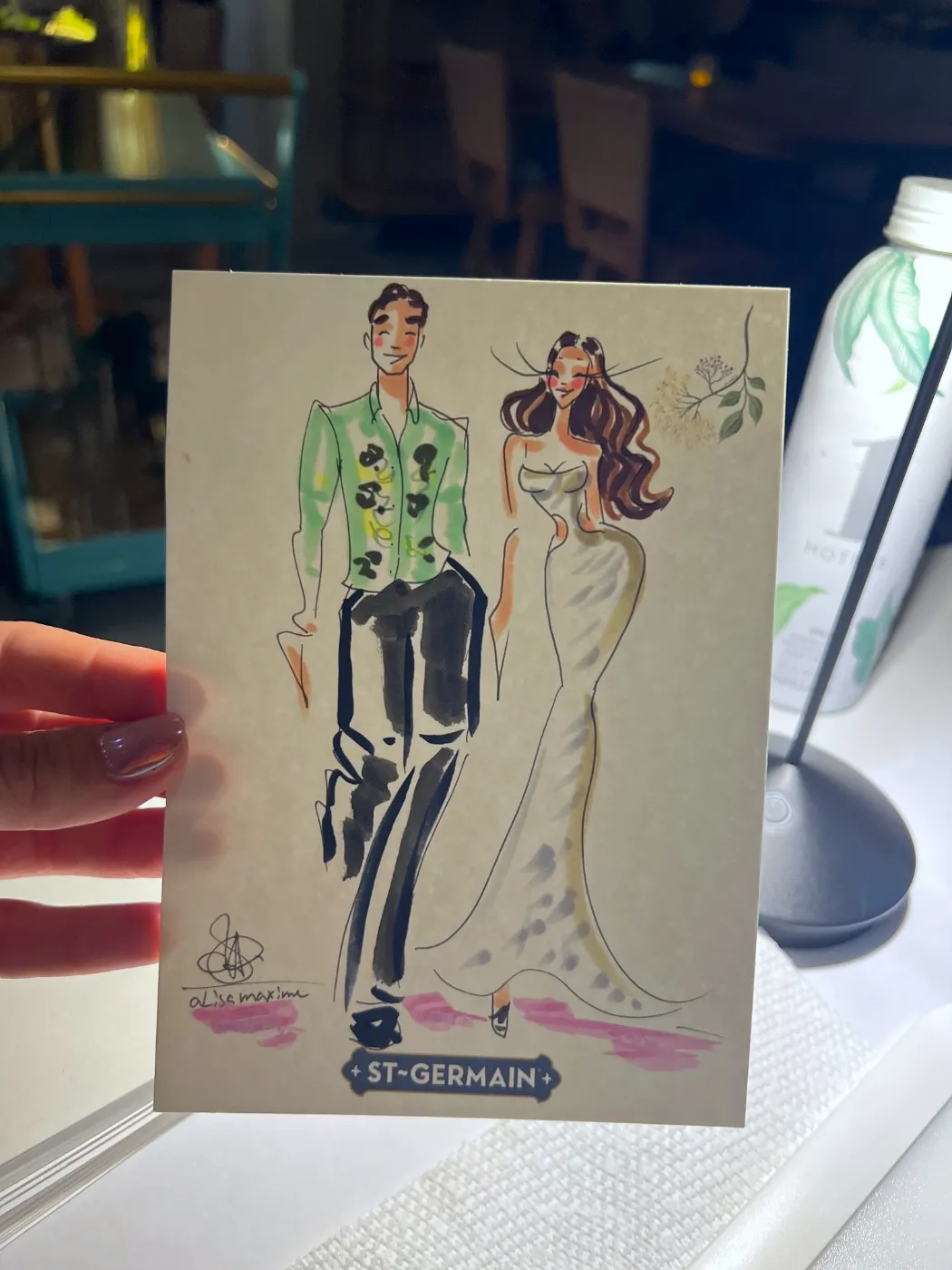Live fashion sketch 2 from St-Germain Brand Activation in Austin