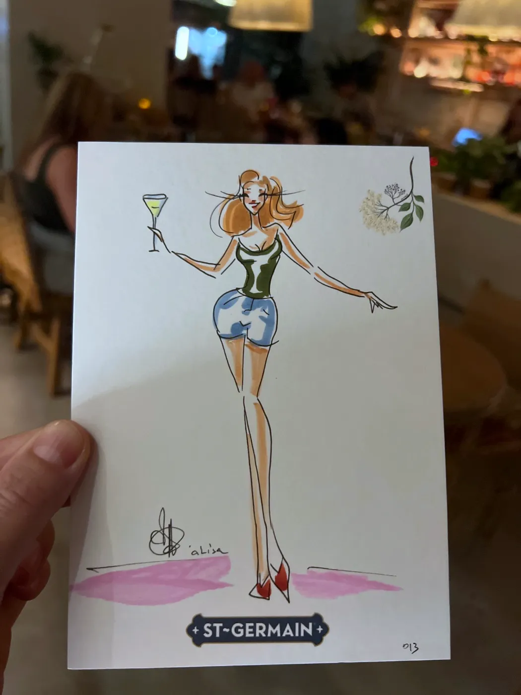 Live fashion sketch 13 from St-Germain Brand Activation in Austin