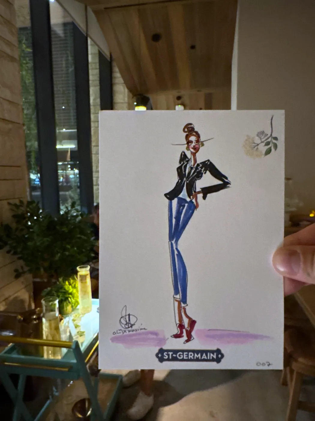 Live fashion sketch 7 from St-Germain Brand Activation in Austin