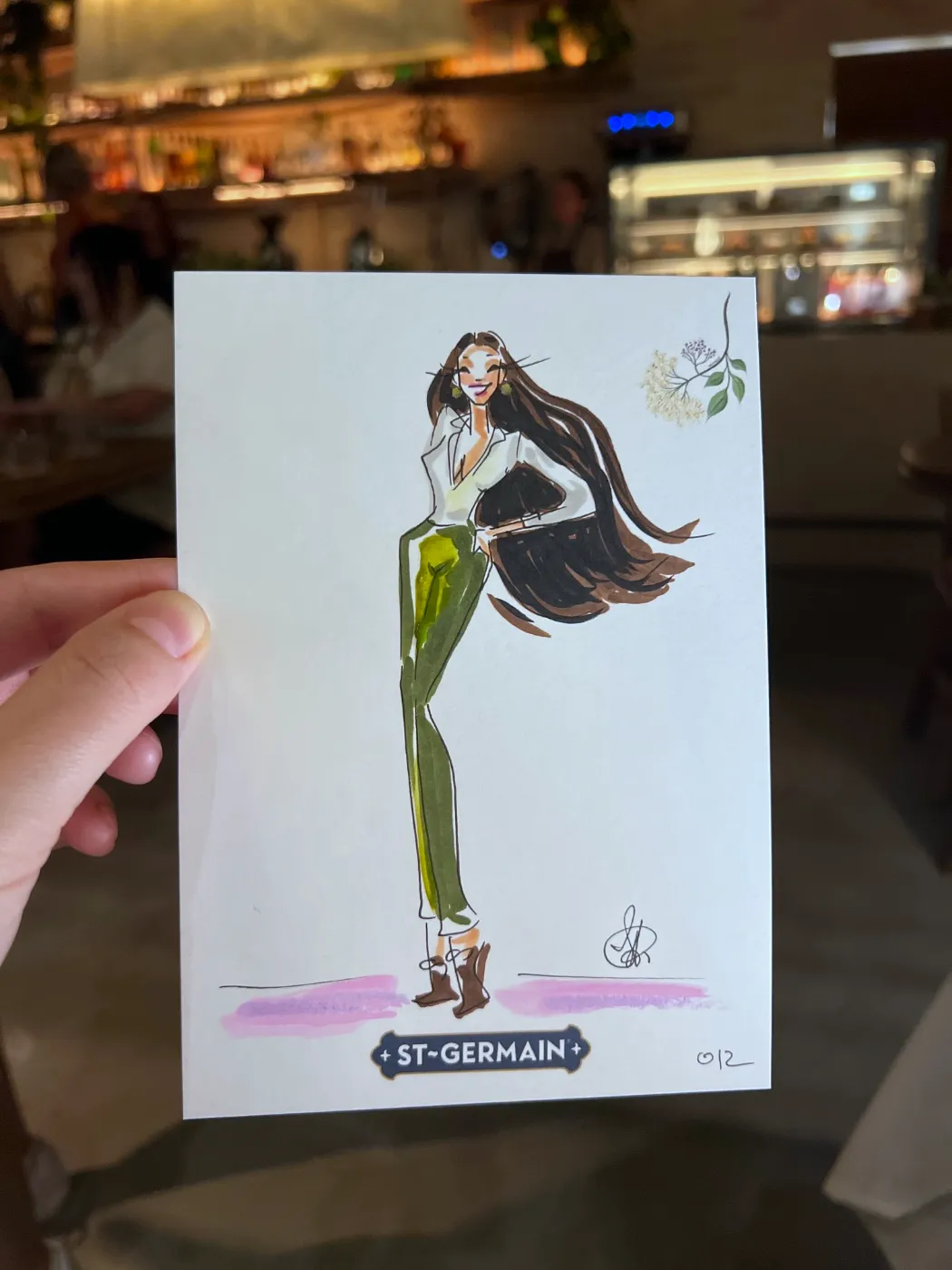 Live fashion sketch 12 from St-Germain Brand Activation in Austin