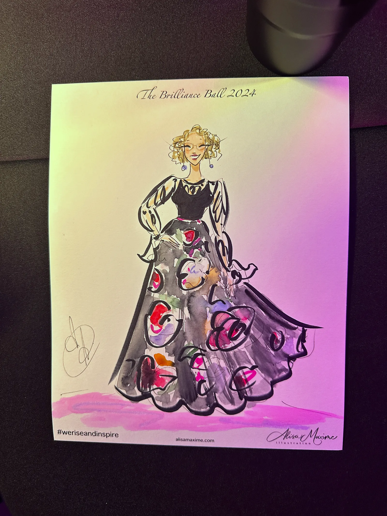 Live fashion sketch 2 from FW Gala at The Social Space, Fort Worth