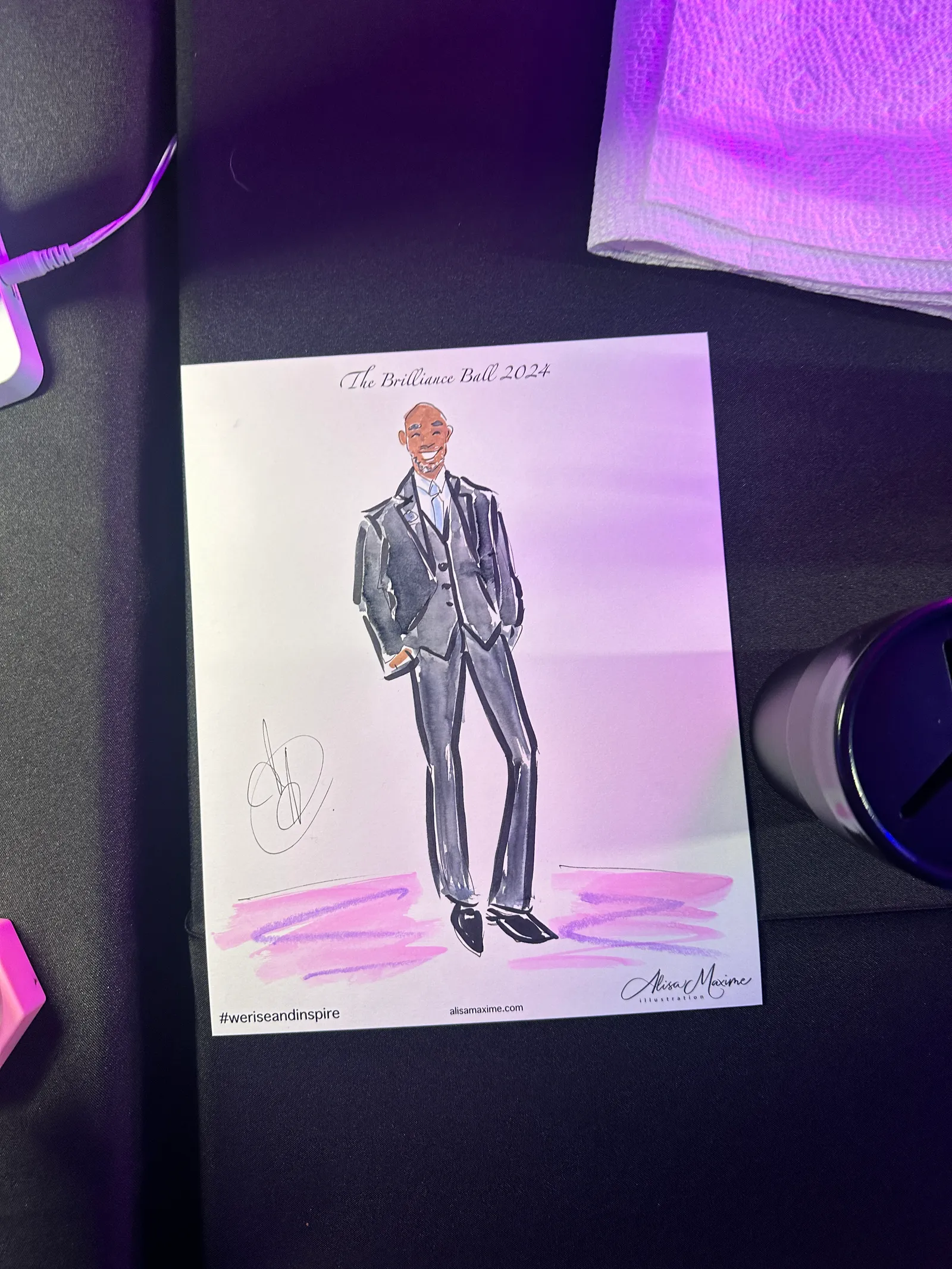 Live fashion sketch 6 from FW Gala at The Social Space, Fort Worth