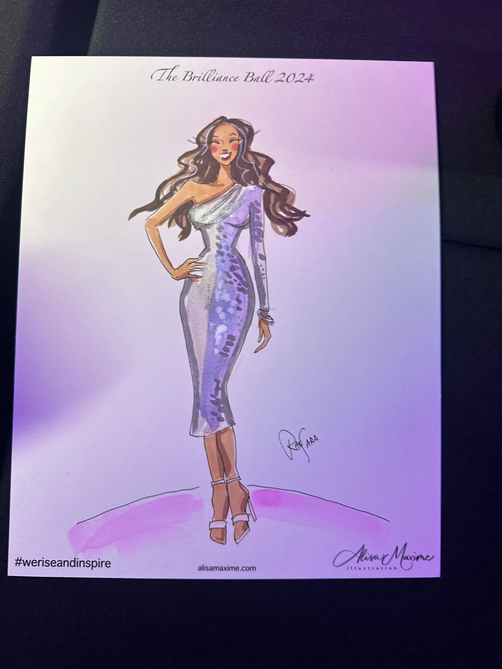 Live fashion sketch 5 from FW Gala at The Social Space, Fort Worth