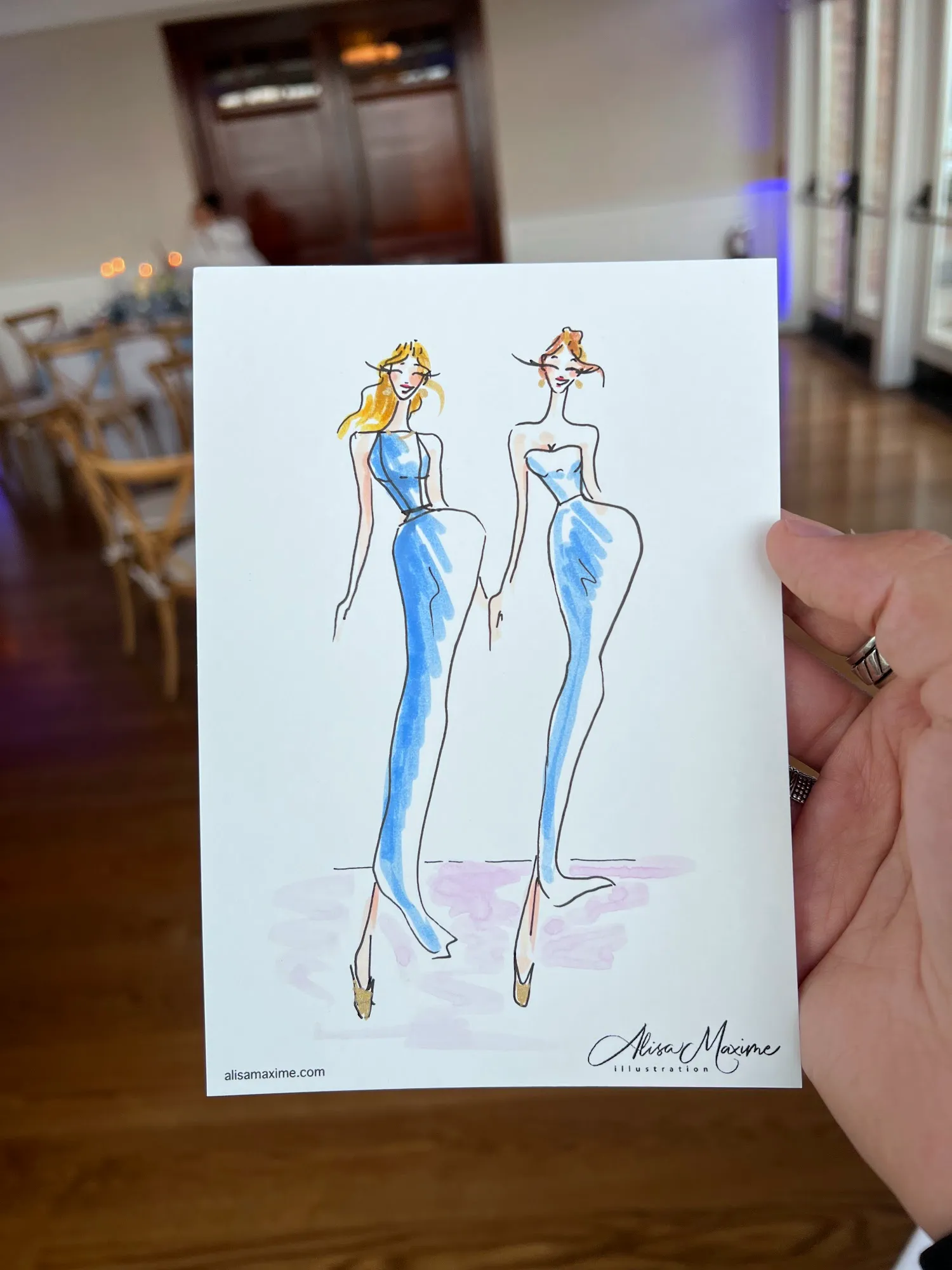 Live fashion sketch 9 from Elegant Wedding Celebration at Peconic Bay Yacht Club