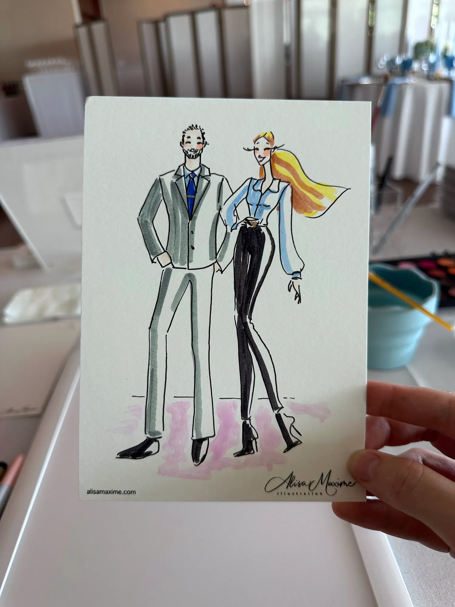 Live fashion sketch 3 from Elegant Wedding Celebration at Peconic Bay Yacht Club