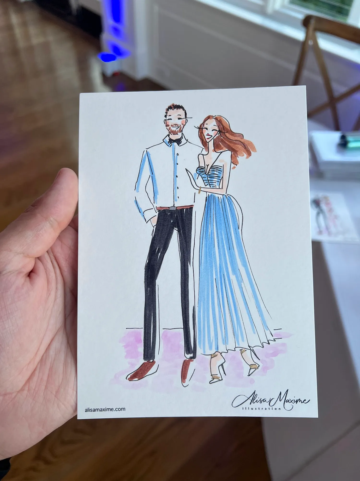 Live sketch from Elegant Wedding Celebration at Peconic Bay Yacht Club