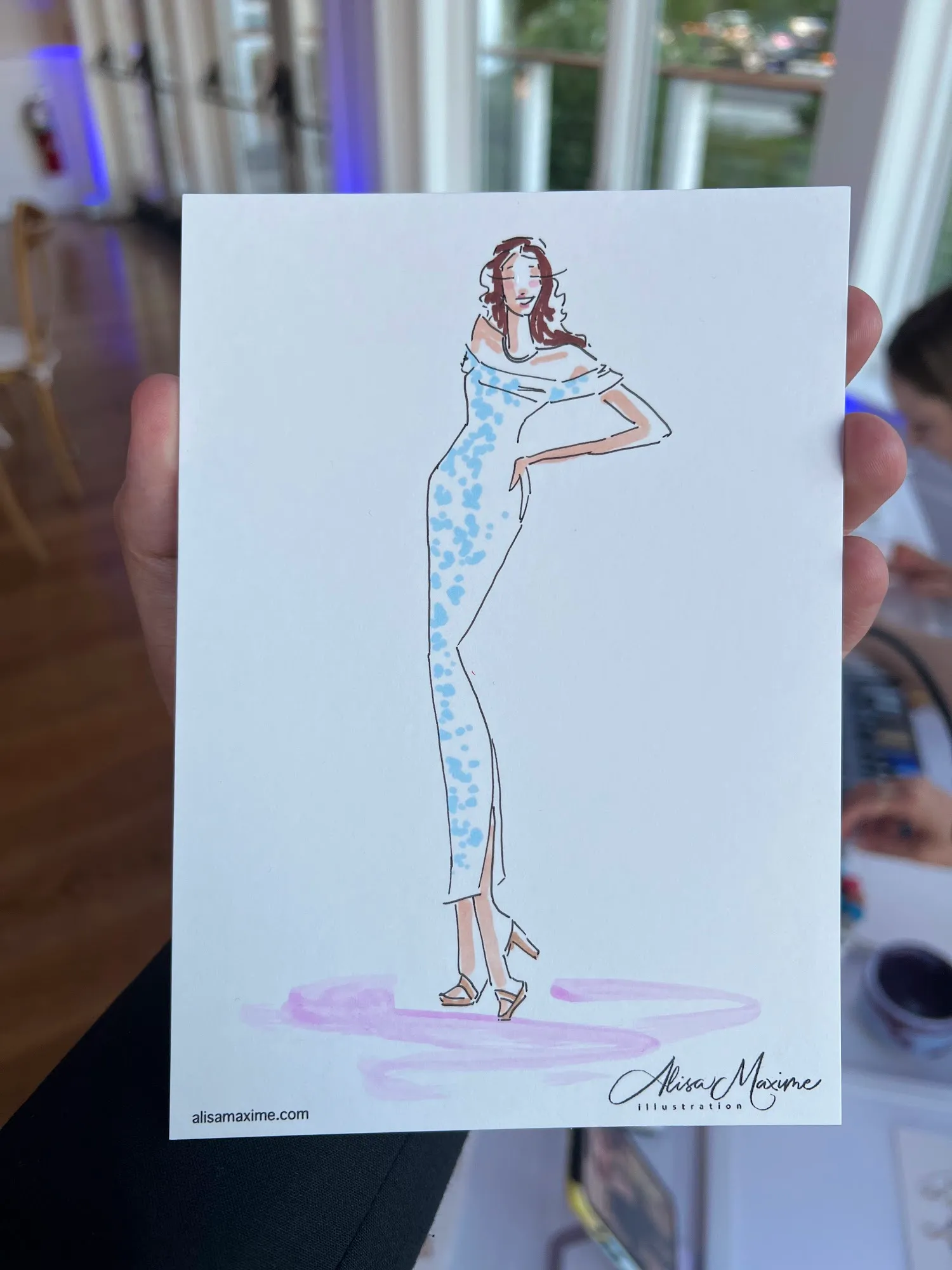 Live fashion sketch 13 from Elegant Wedding Celebration at Peconic Bay Yacht Club