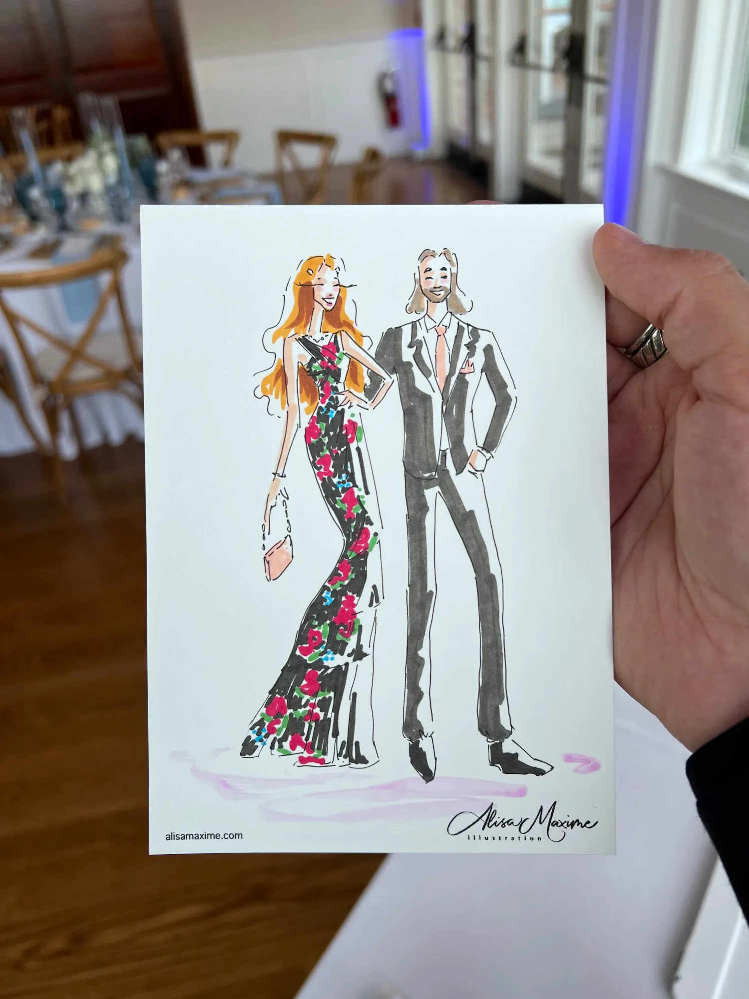 Live fashion sketch 5 from Elegant Wedding Celebration at Peconic Bay Yacht Club
