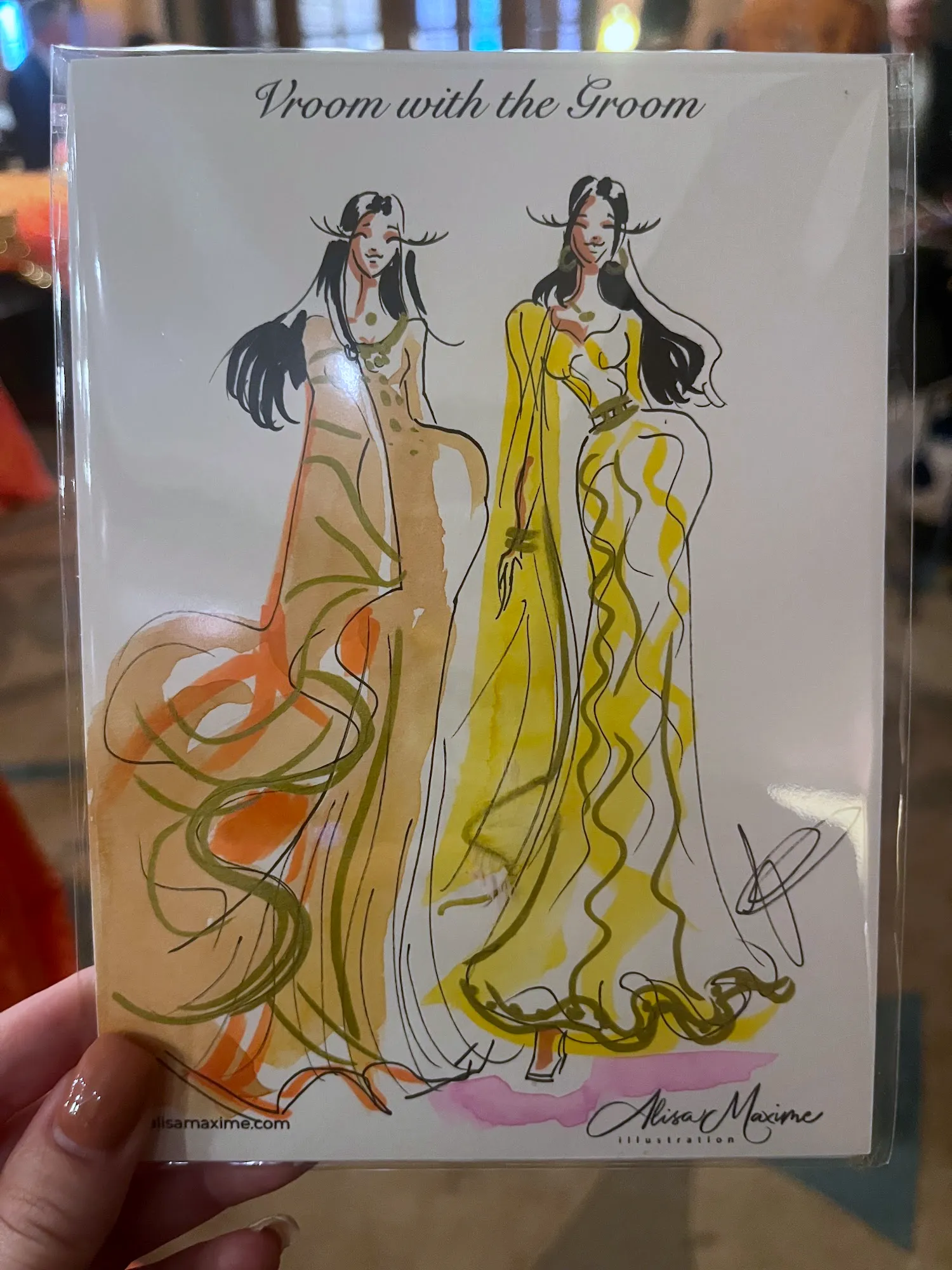 Live fashion sketch 4 from Pre-Wedding Celebration at Omaha Country Club